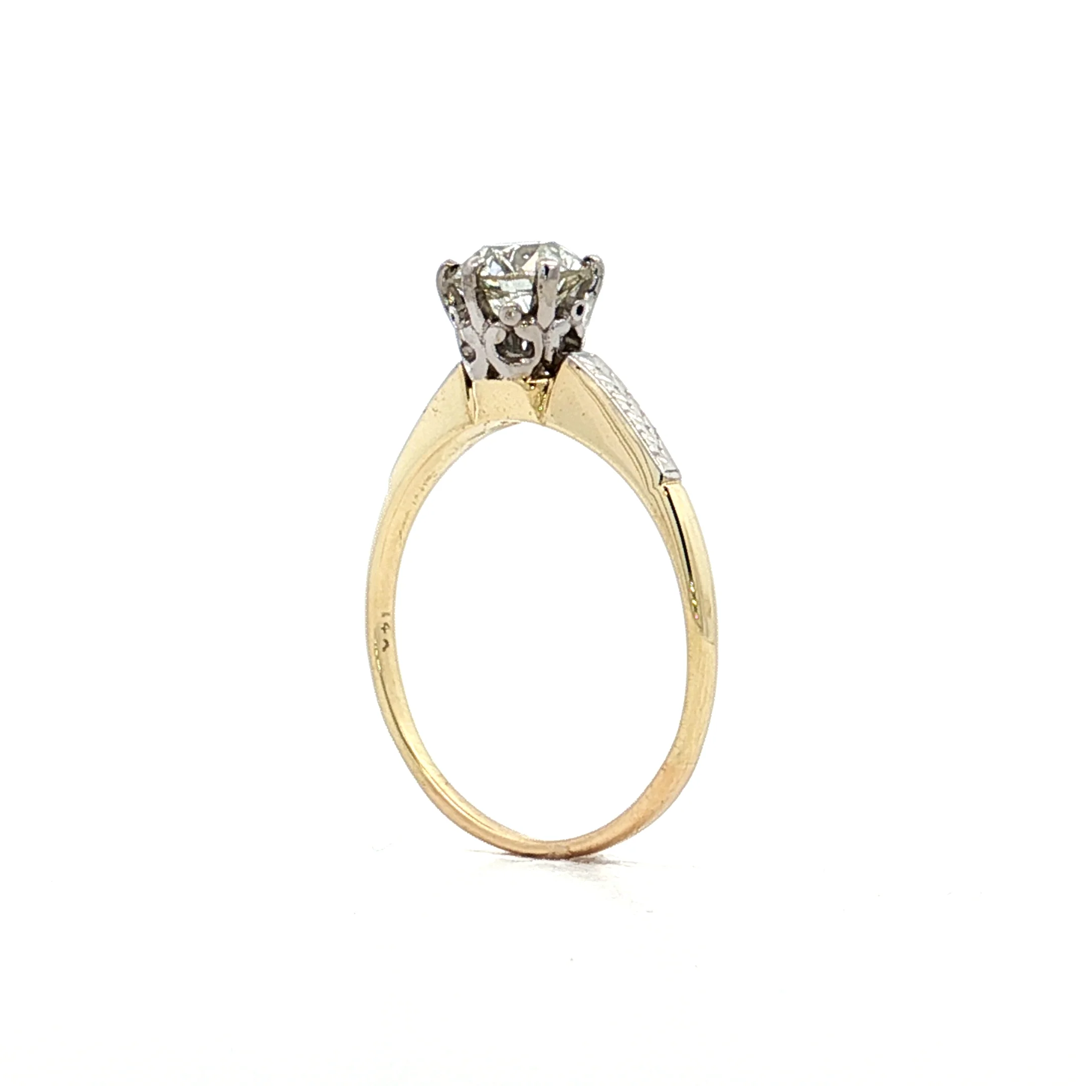 .85 Antique European Diamond Engagement Ring in 14k - Image 5