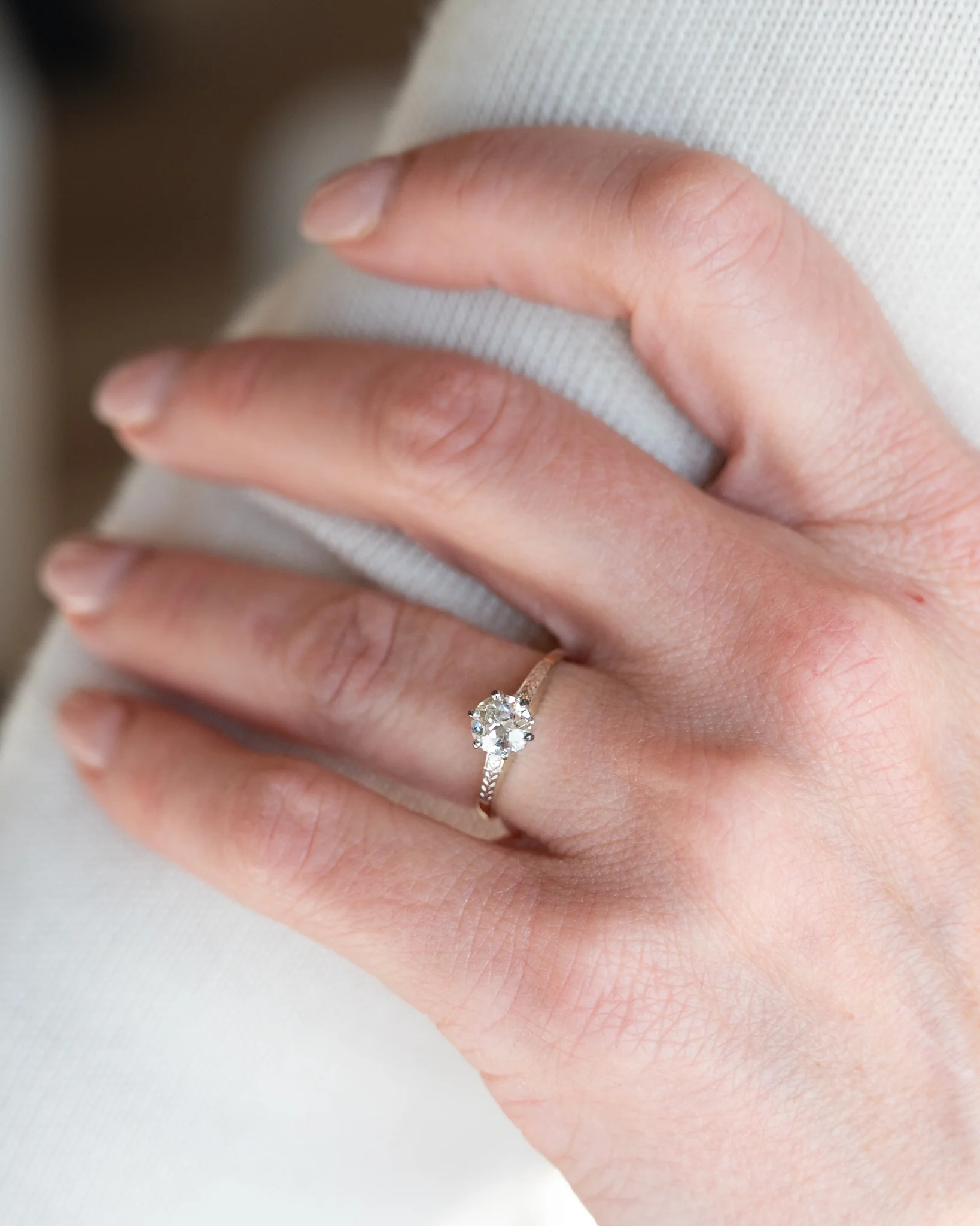 .85 Antique European Diamond Engagement Ring in 14k - Image 7
