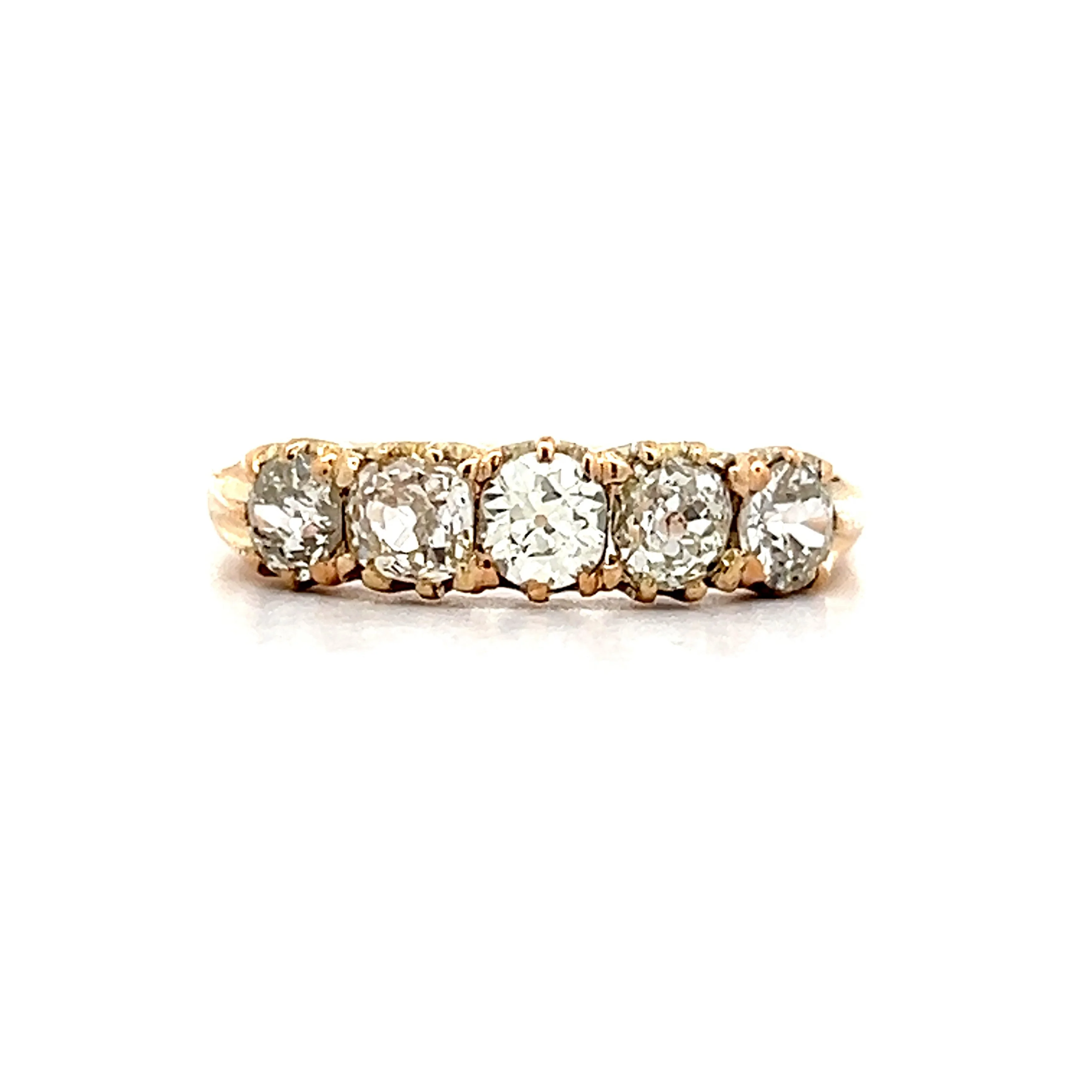 .85 Antique Victorian 5 Stone Diamond Band in 14k
