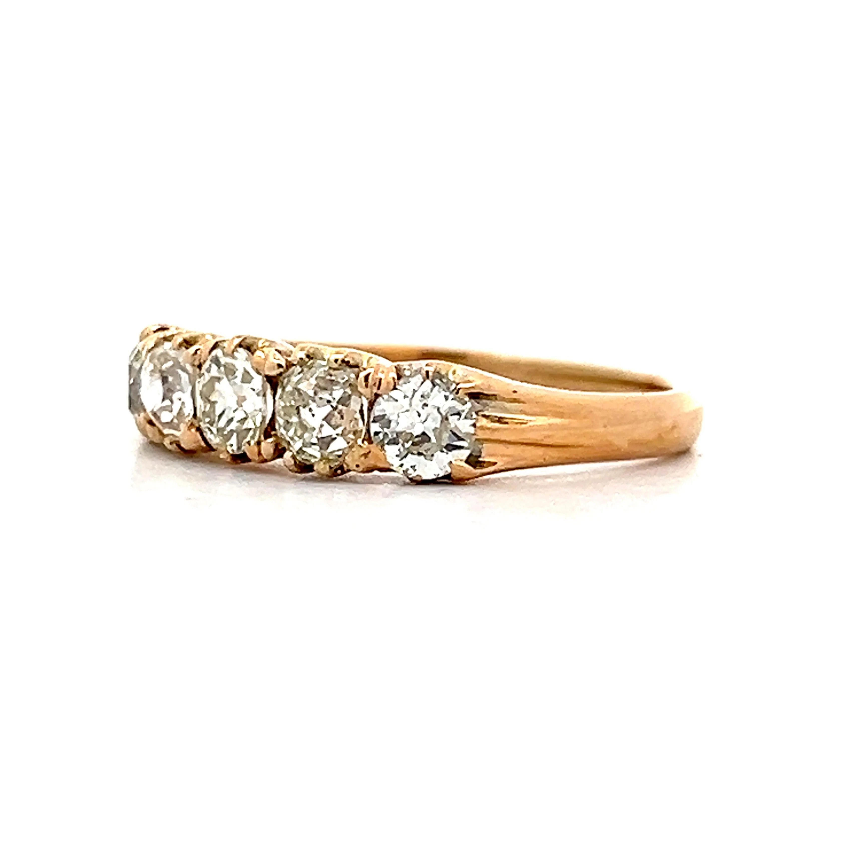 .85 Antique Victorian 5 Stone Diamond Band in 14k - Image 2
