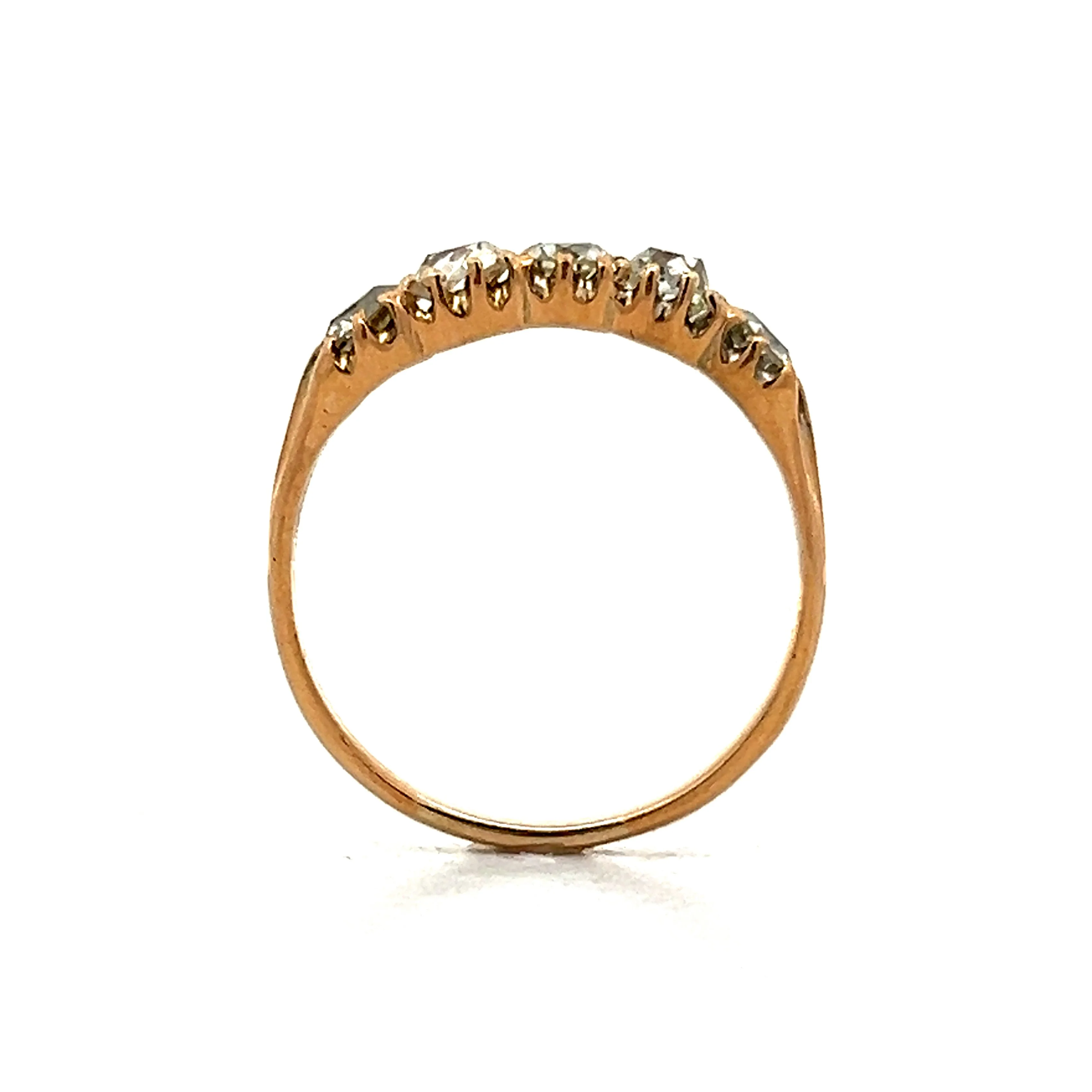 .85 Antique Victorian 5 Stone Diamond Band in 14k - Image 4