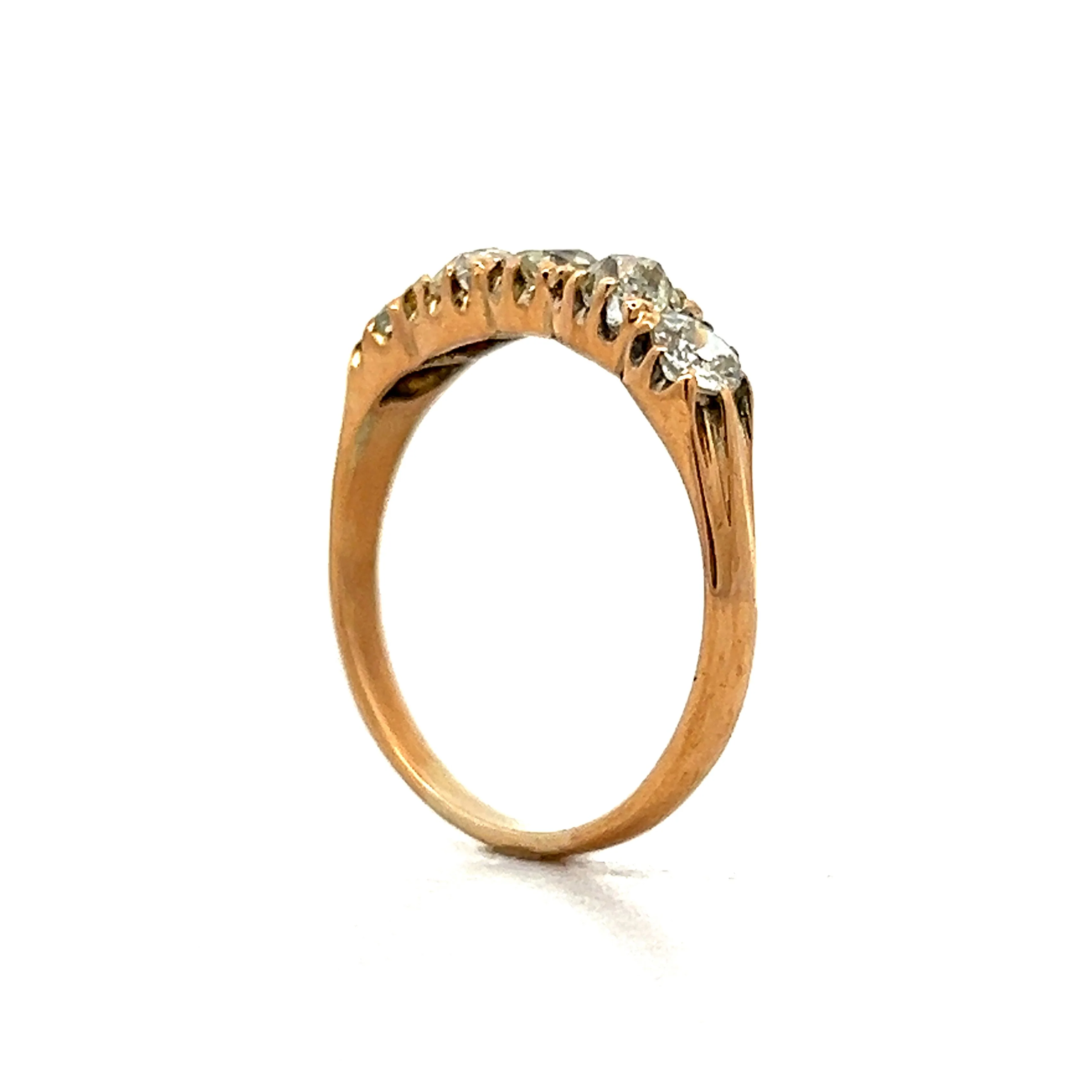 .85 Antique Victorian 5 Stone Diamond Band in 14k - Image 5