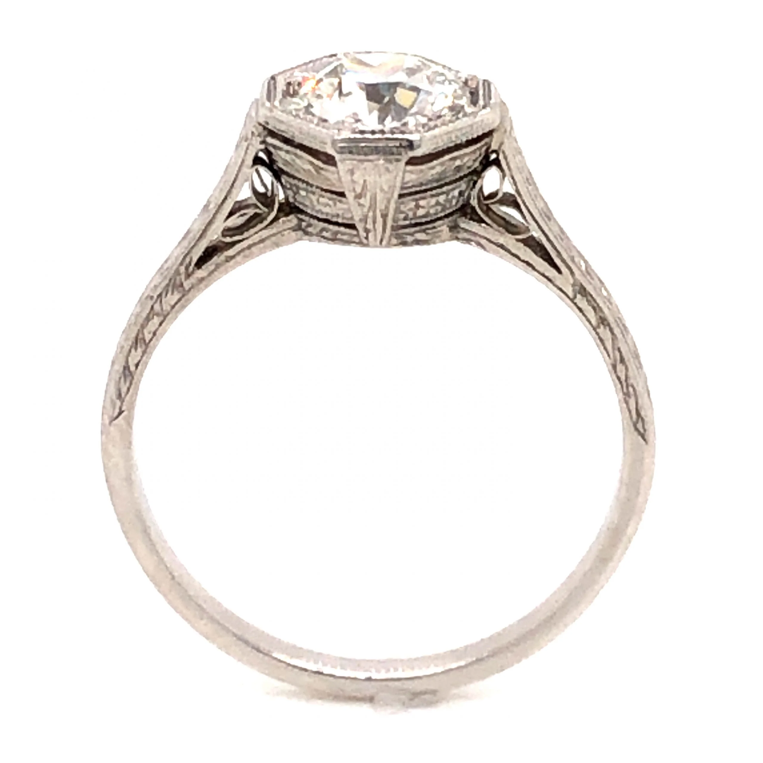 .85 Art Deco Diamond Engagement Ring in Platinum - Image 5