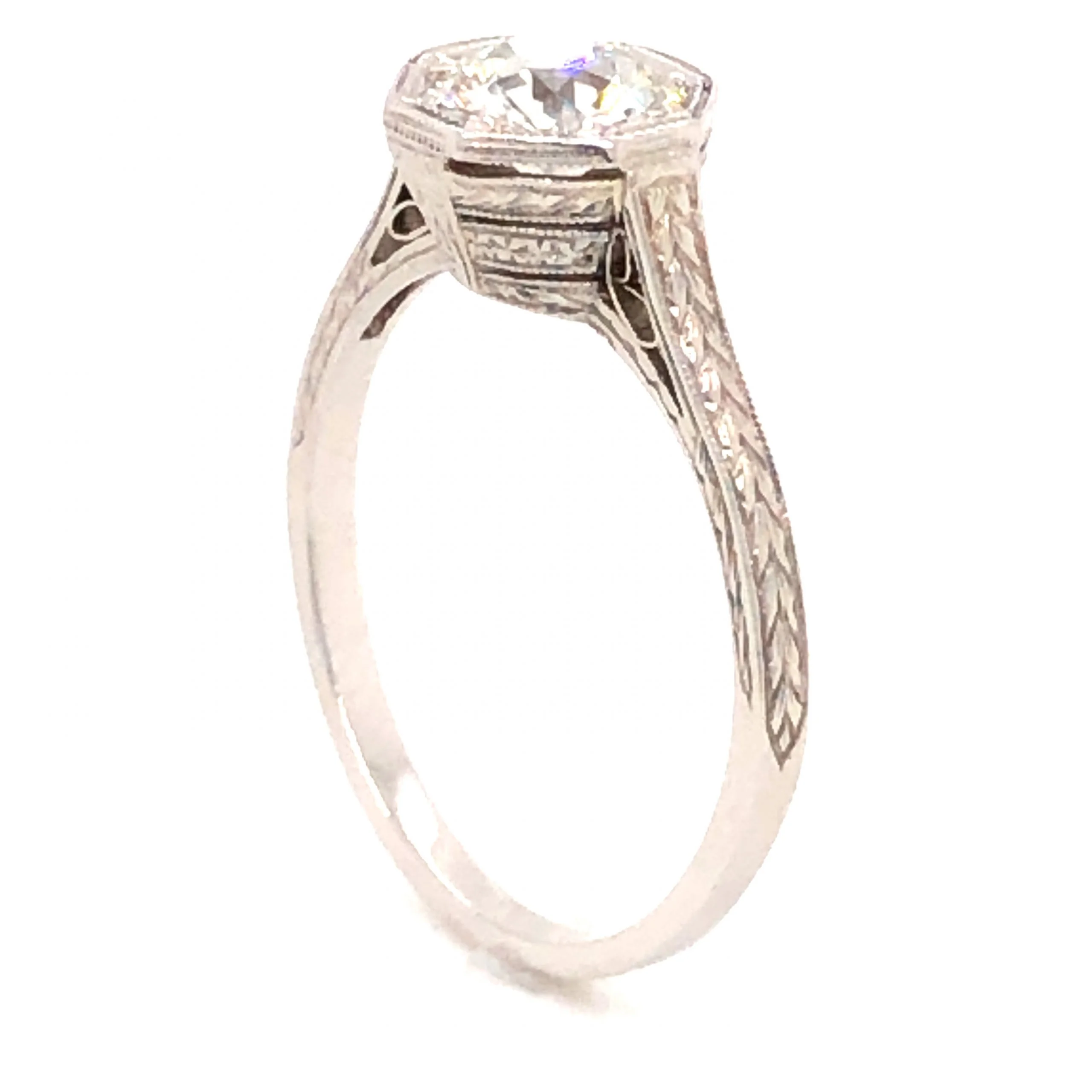 .85 Art Deco Diamond Engagement Ring in Platinum - Image 6