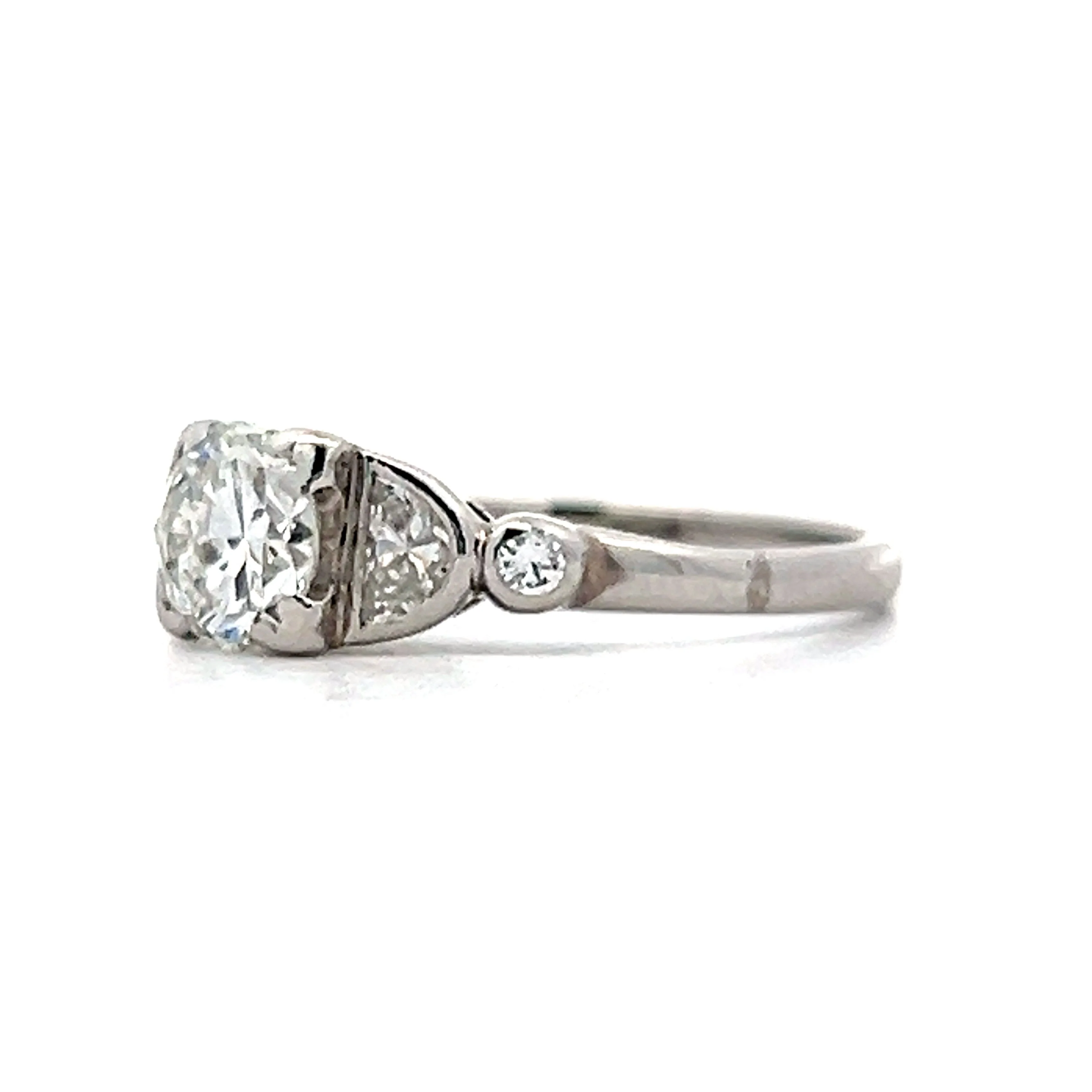 .85 Art Deco Transitional Diamond Engagement Ring in Platinum - Image 2