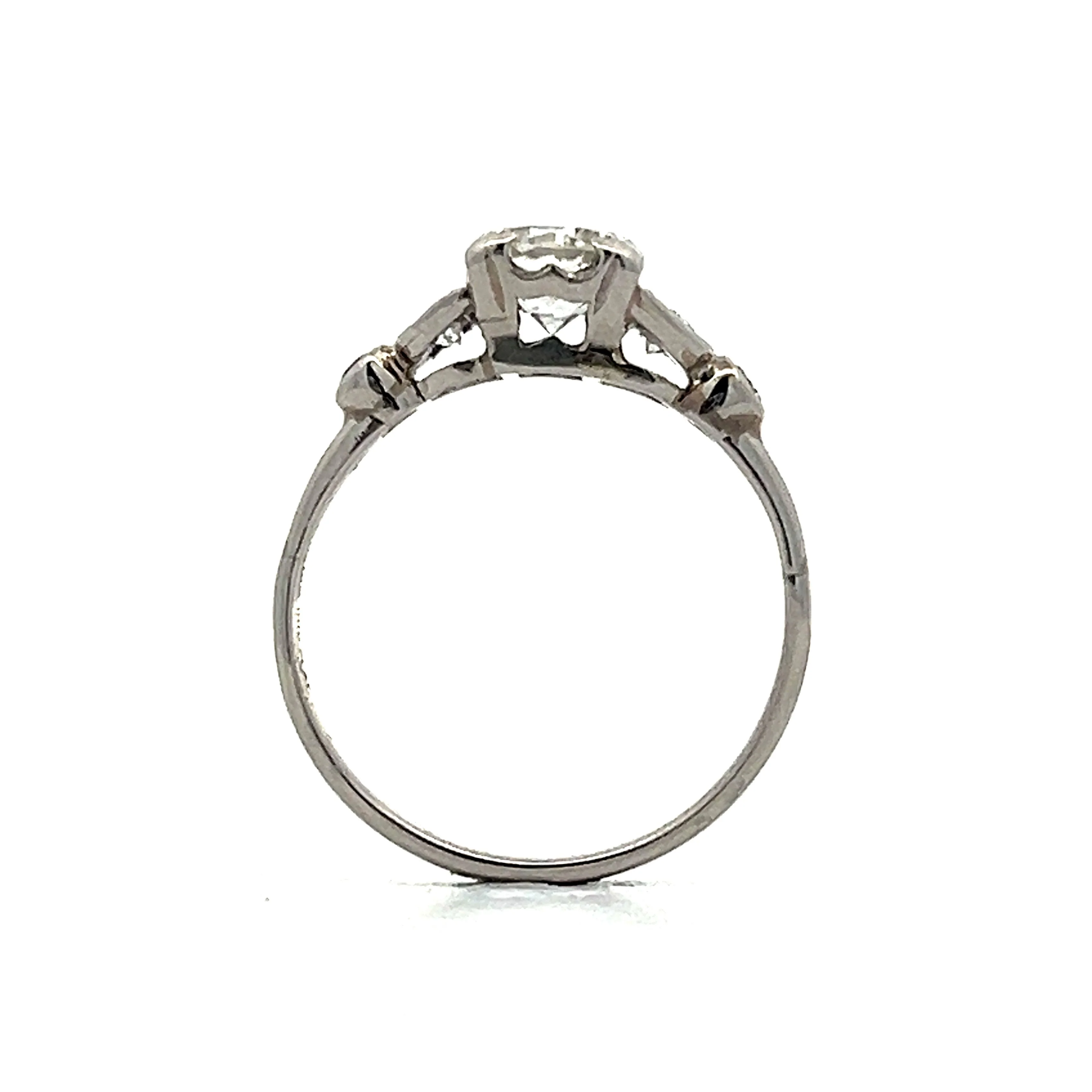 .85 Art Deco Transitional Diamond Engagement Ring in Platinum - Image 4