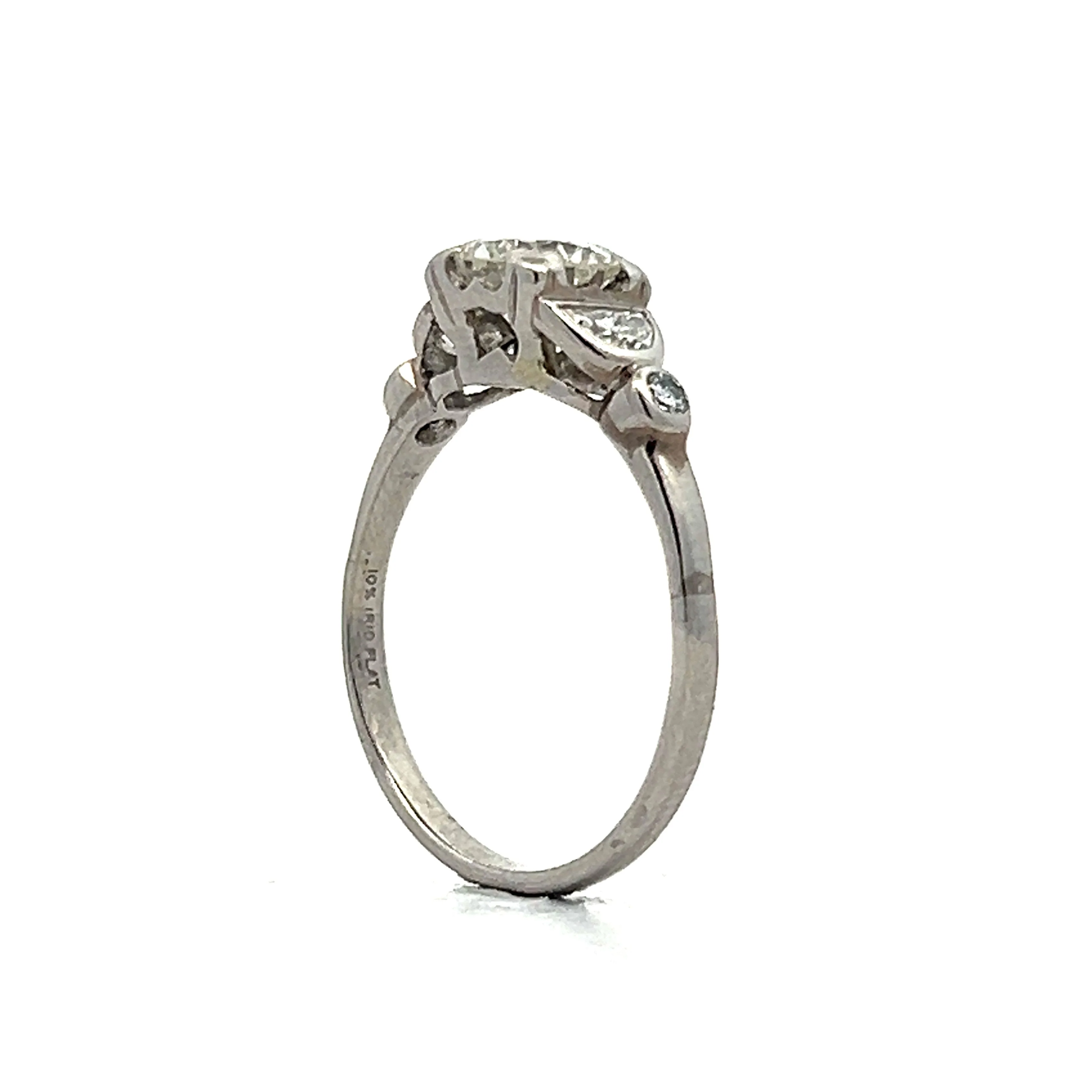 .85 Art Deco Transitional Diamond Engagement Ring in Platinum - Image 5