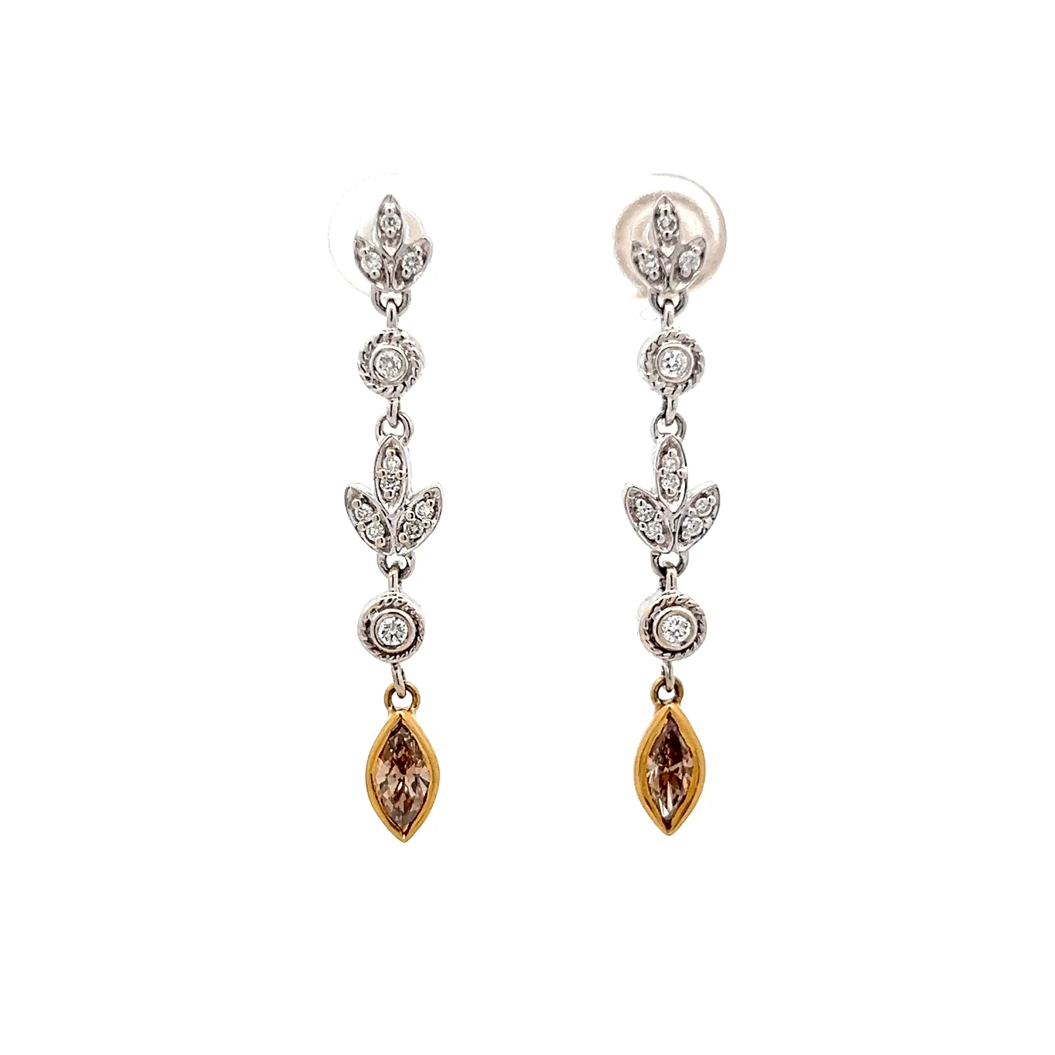 .85 Diamond Dangle Drop Earrings in 18k