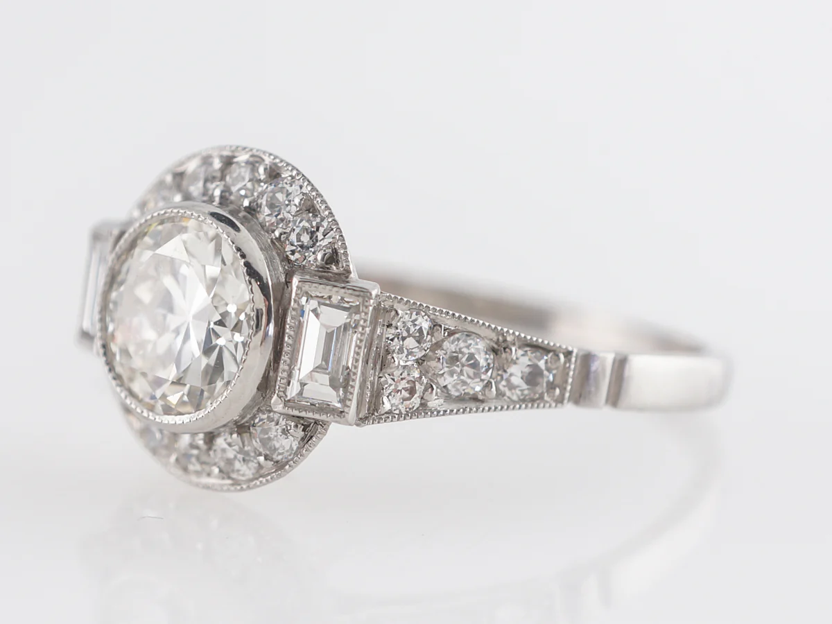 .85 Old European Cut Diamond Engagement Ring in Platinum - Image 2