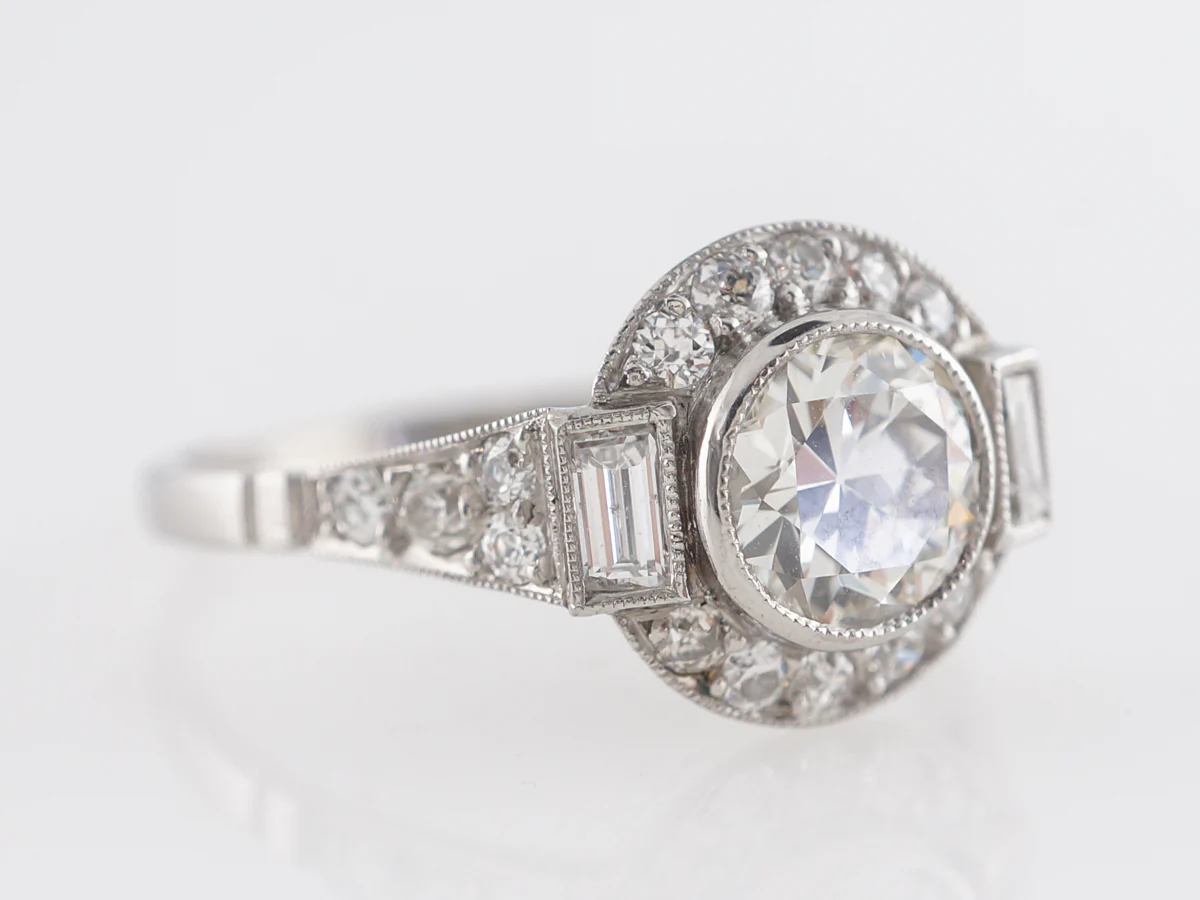 .85 Old European Cut Diamond Engagement Ring in Platinum - Image 3