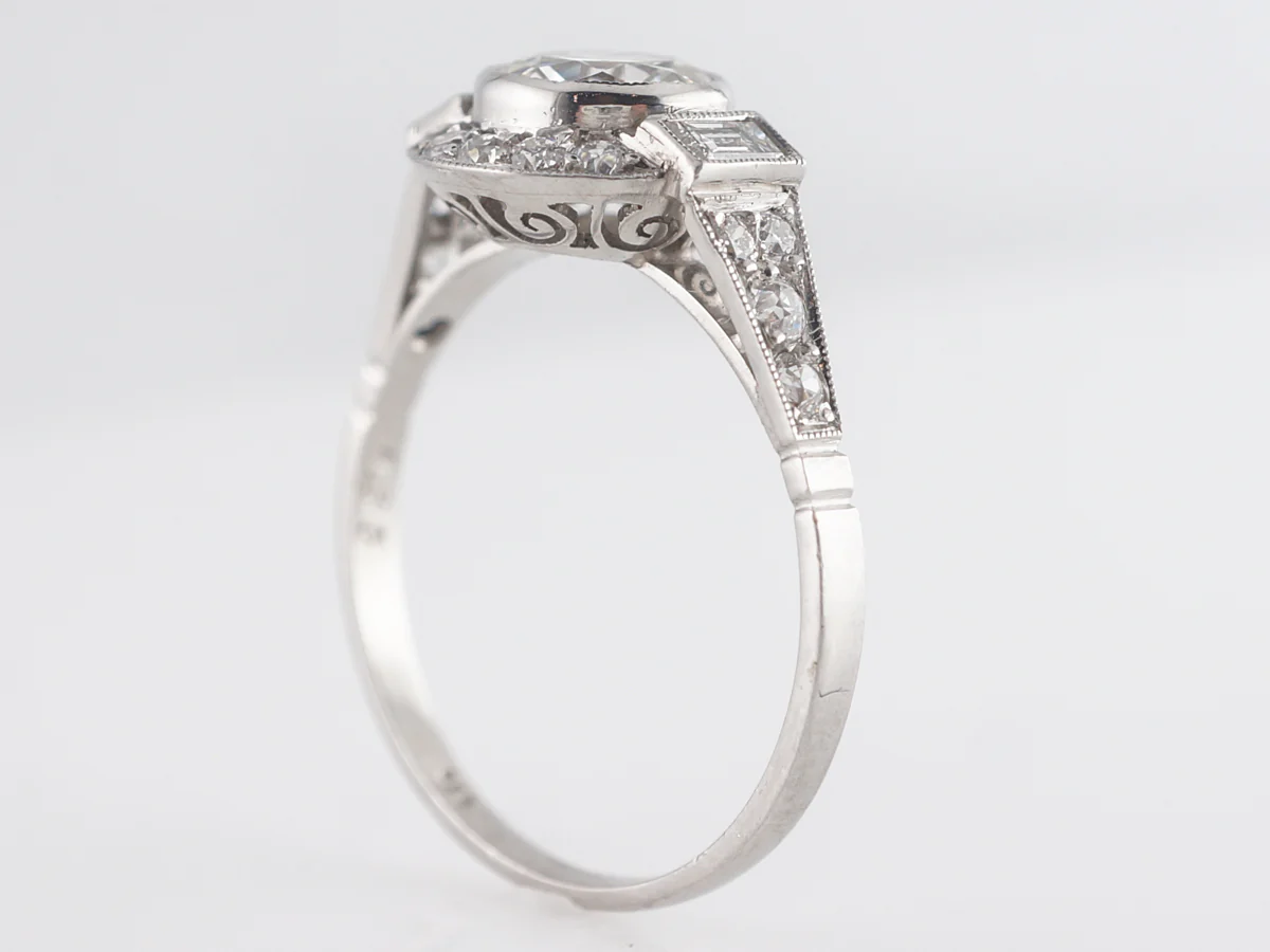 .85 Old European Cut Diamond Engagement Ring in Platinum - Image 5