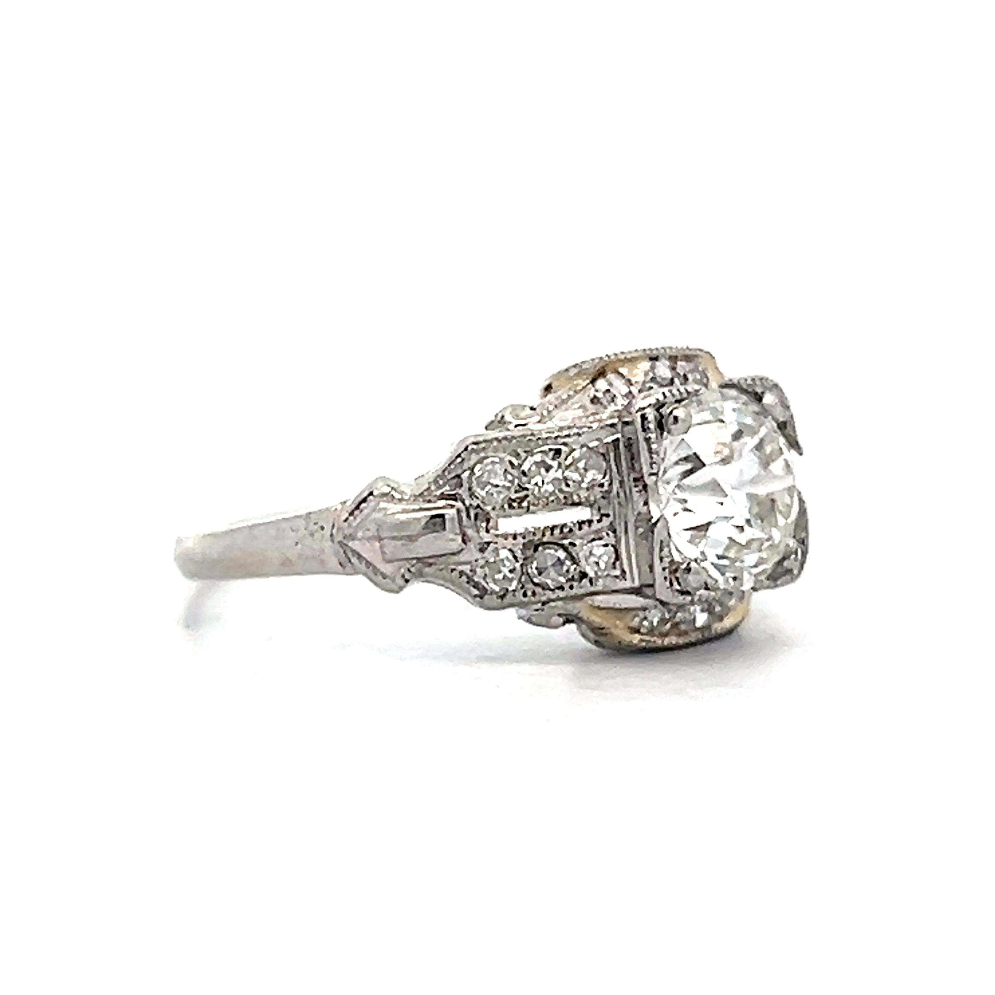 .86 Vintage Art Deco Diamond Engagement Ring in Platinum - Image 2