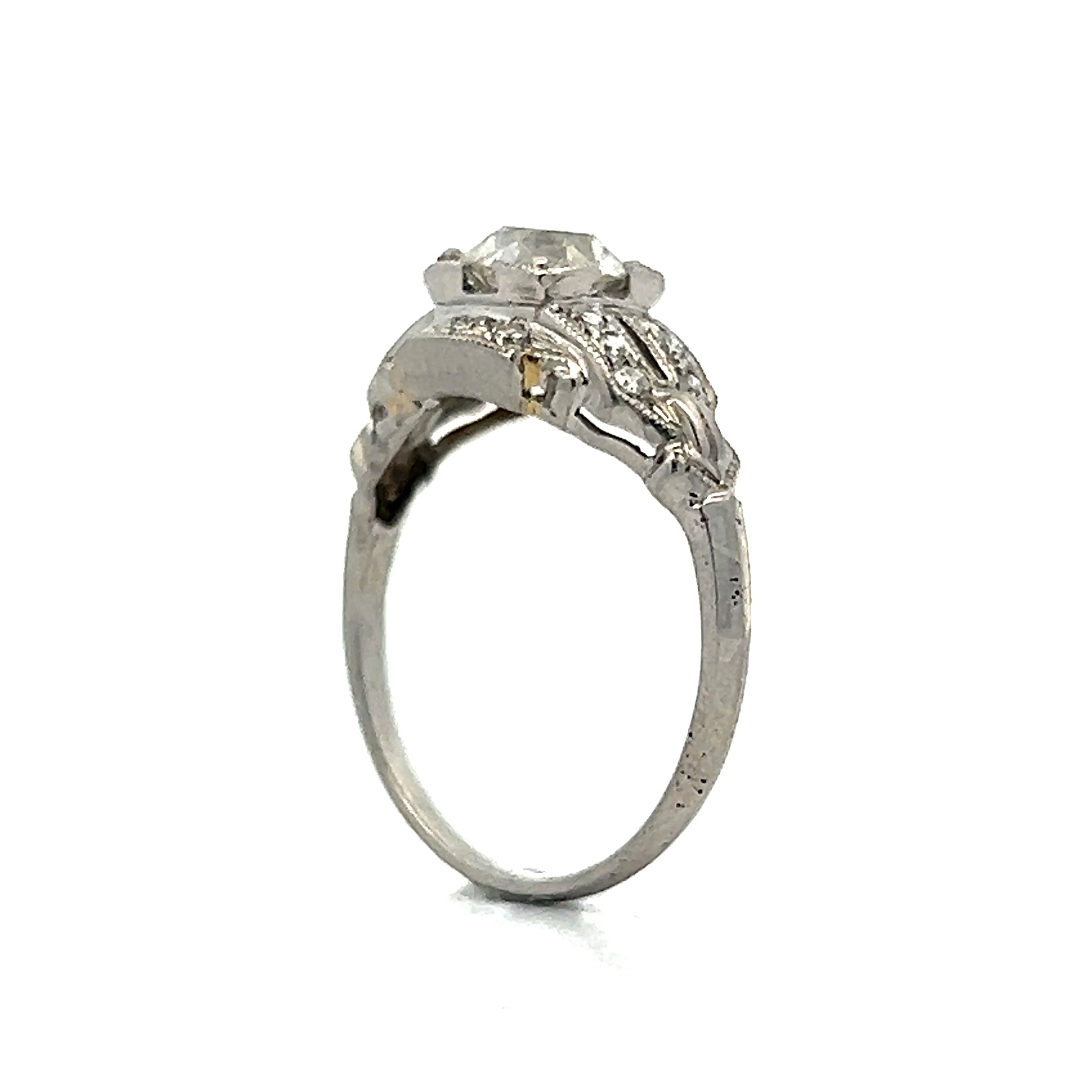 .86 Vintage Art Deco Diamond Engagement Ring in Platinum - Image 4
