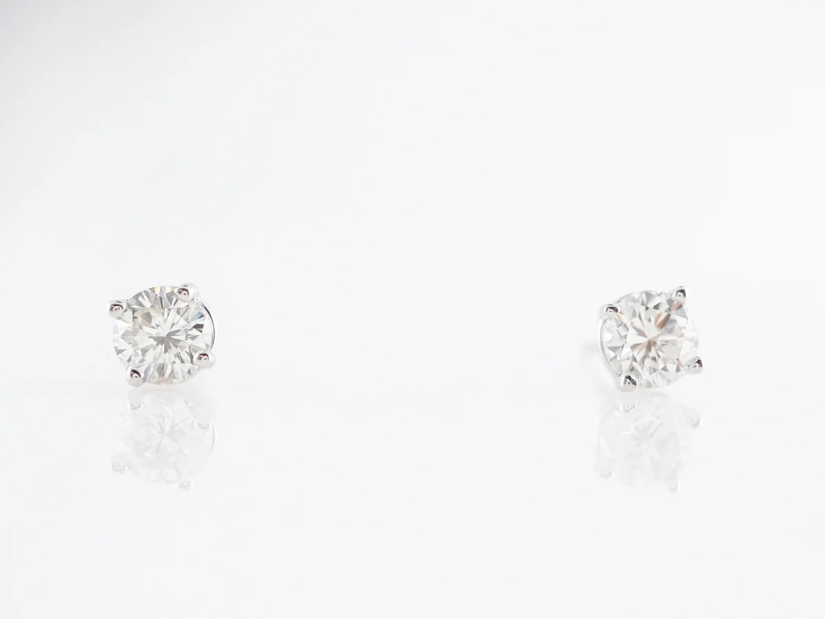.86 Carat Diamond Stud Earrings in 14k White Gold