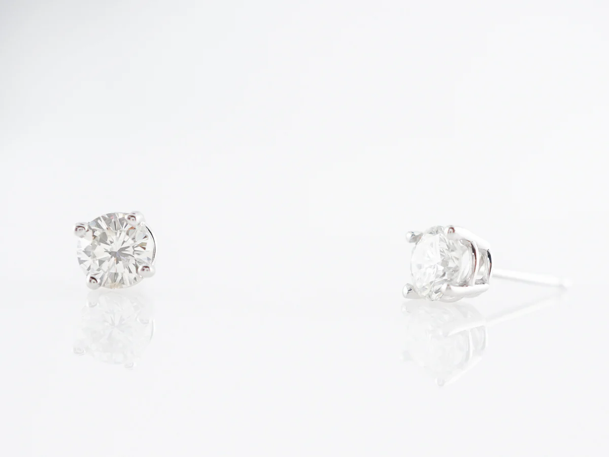 .86 Carat Diamond Stud Earrings in 14k White Gold - Image 2
