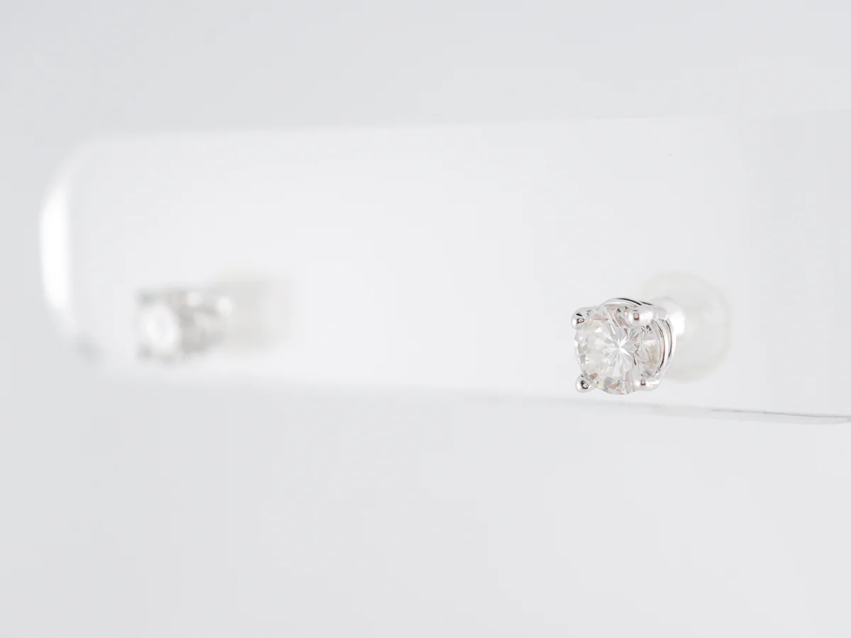 .86 Carat Diamond Stud Earrings in 14k White Gold - Image 3