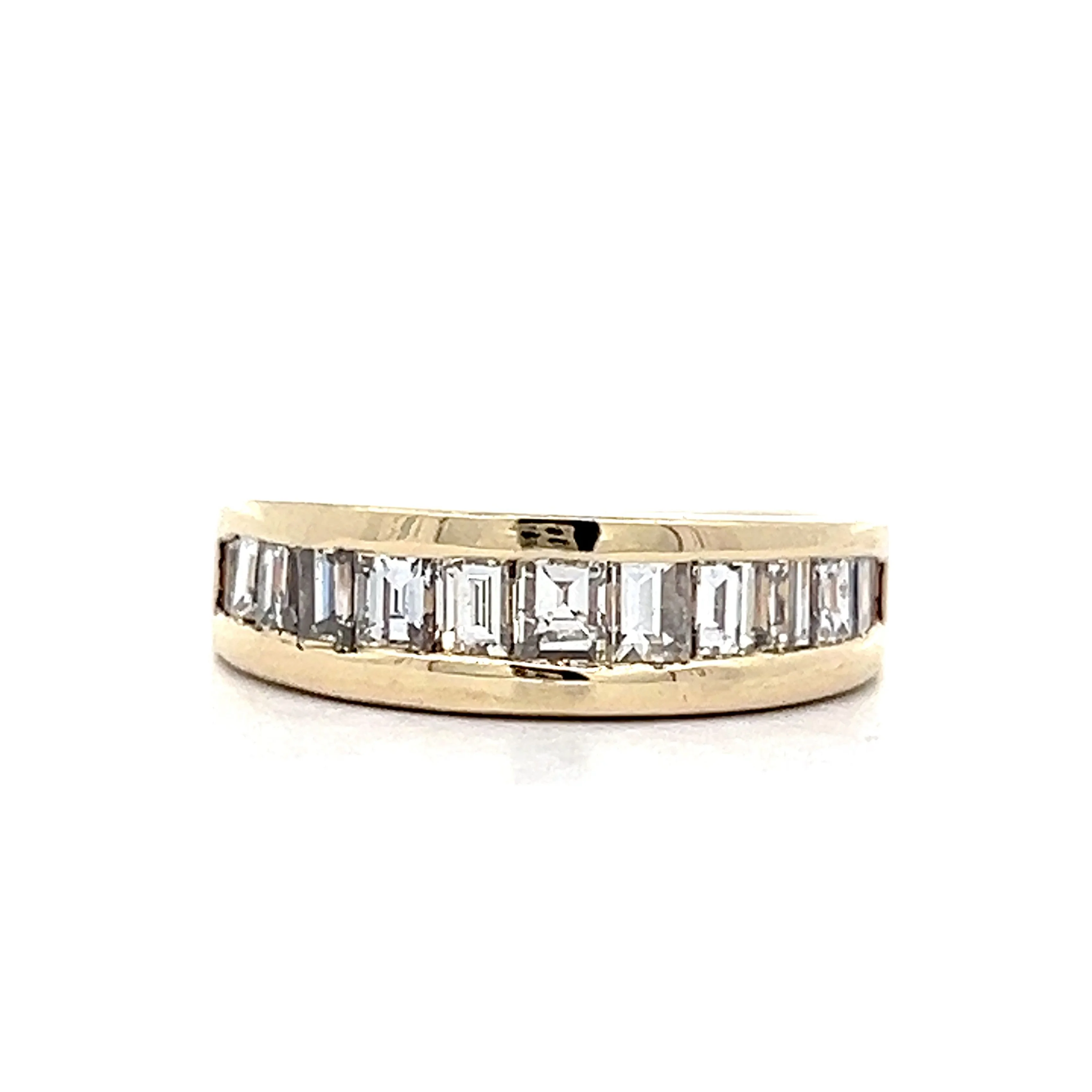 .86 Channel Set Diamond Stacking Ring in 14k Yellow Gold