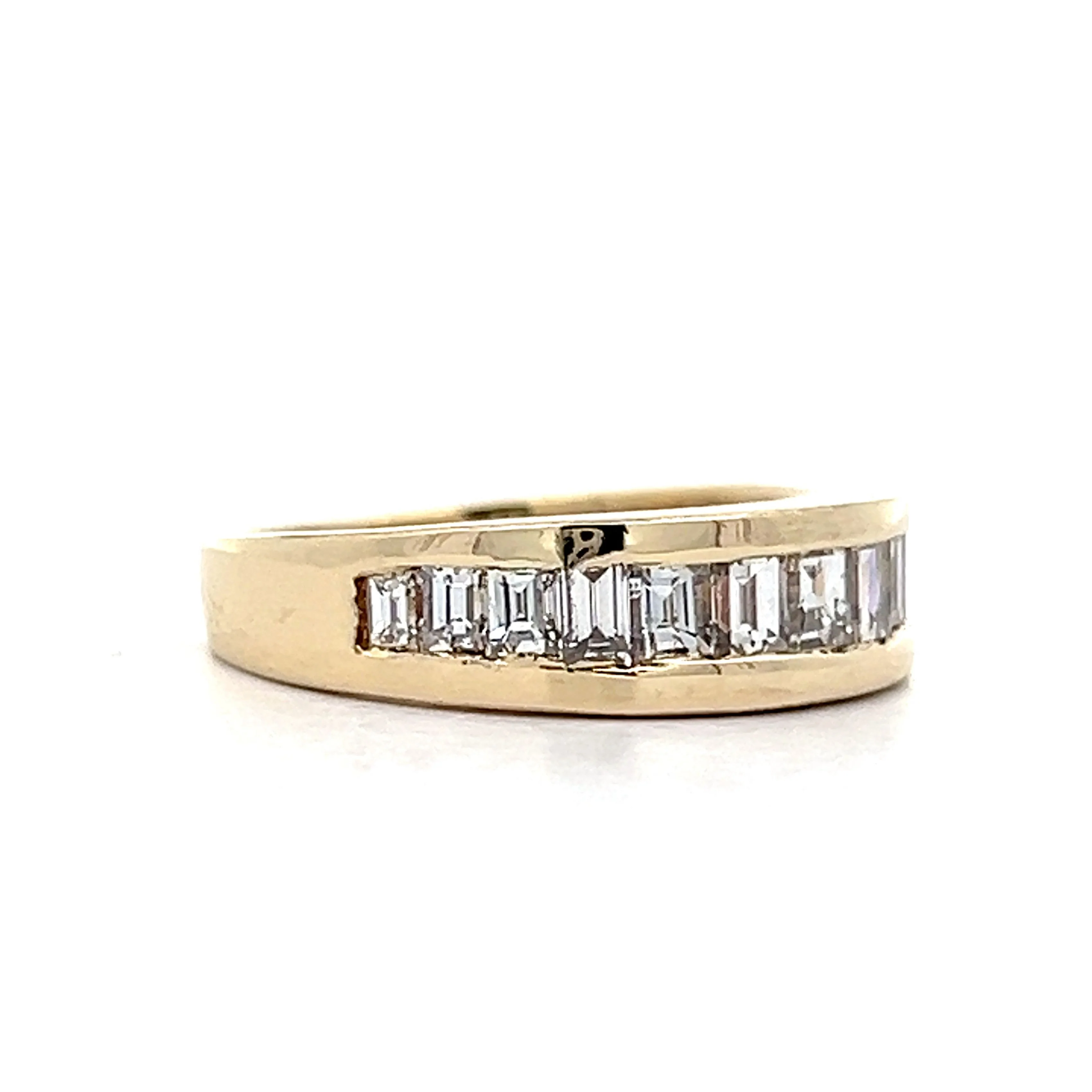 .86 Channel Set Diamond Stacking Ring in 14k Yellow Gold - Image 3