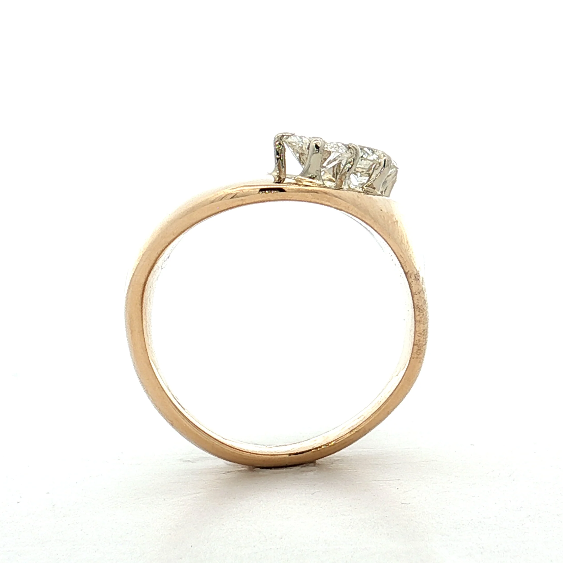 .86 Diamond Three Stone Cocktail Ring 14k Yellow Gold - Image 4