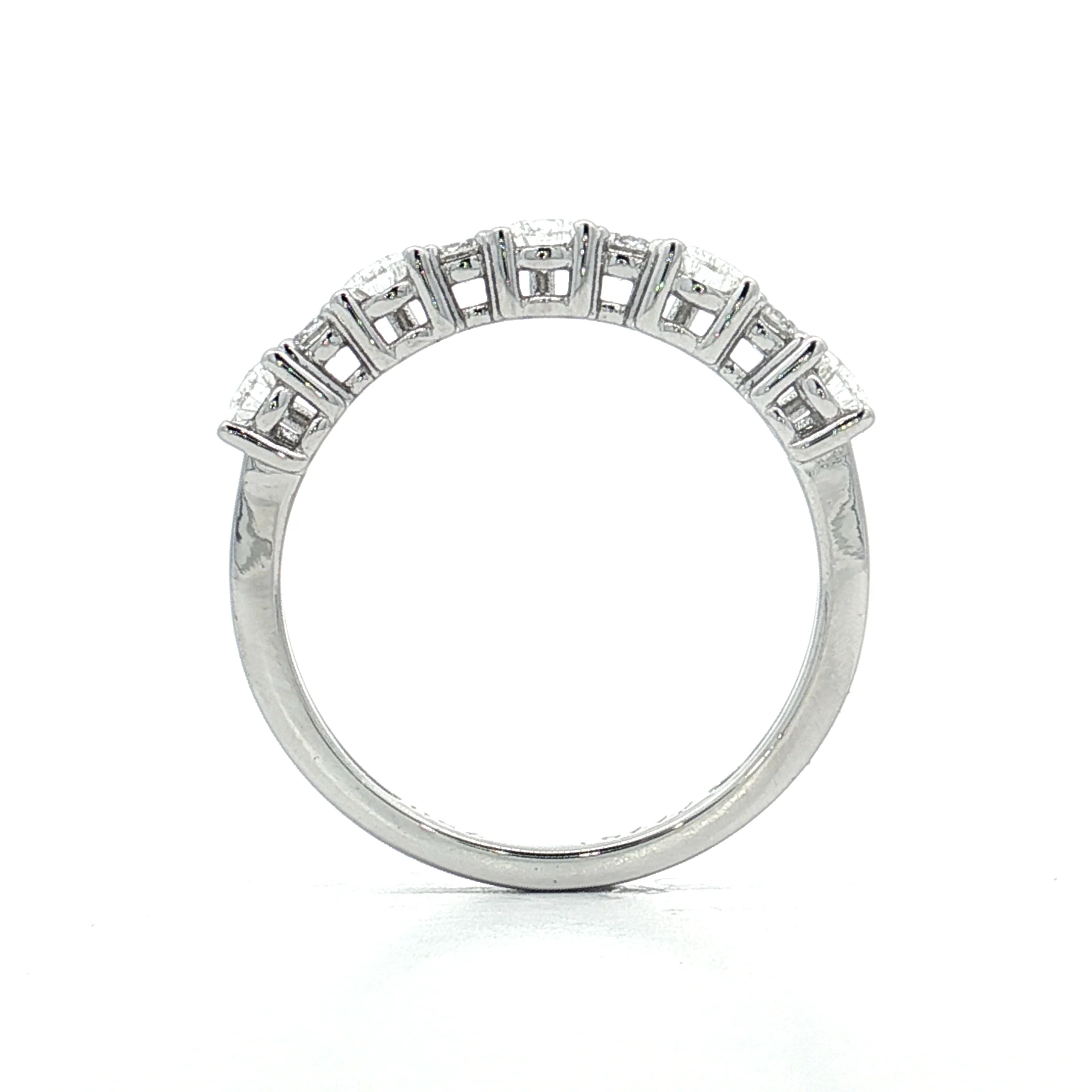 .86 Pear & Round Diamond Wedding Band 18k - Image 4