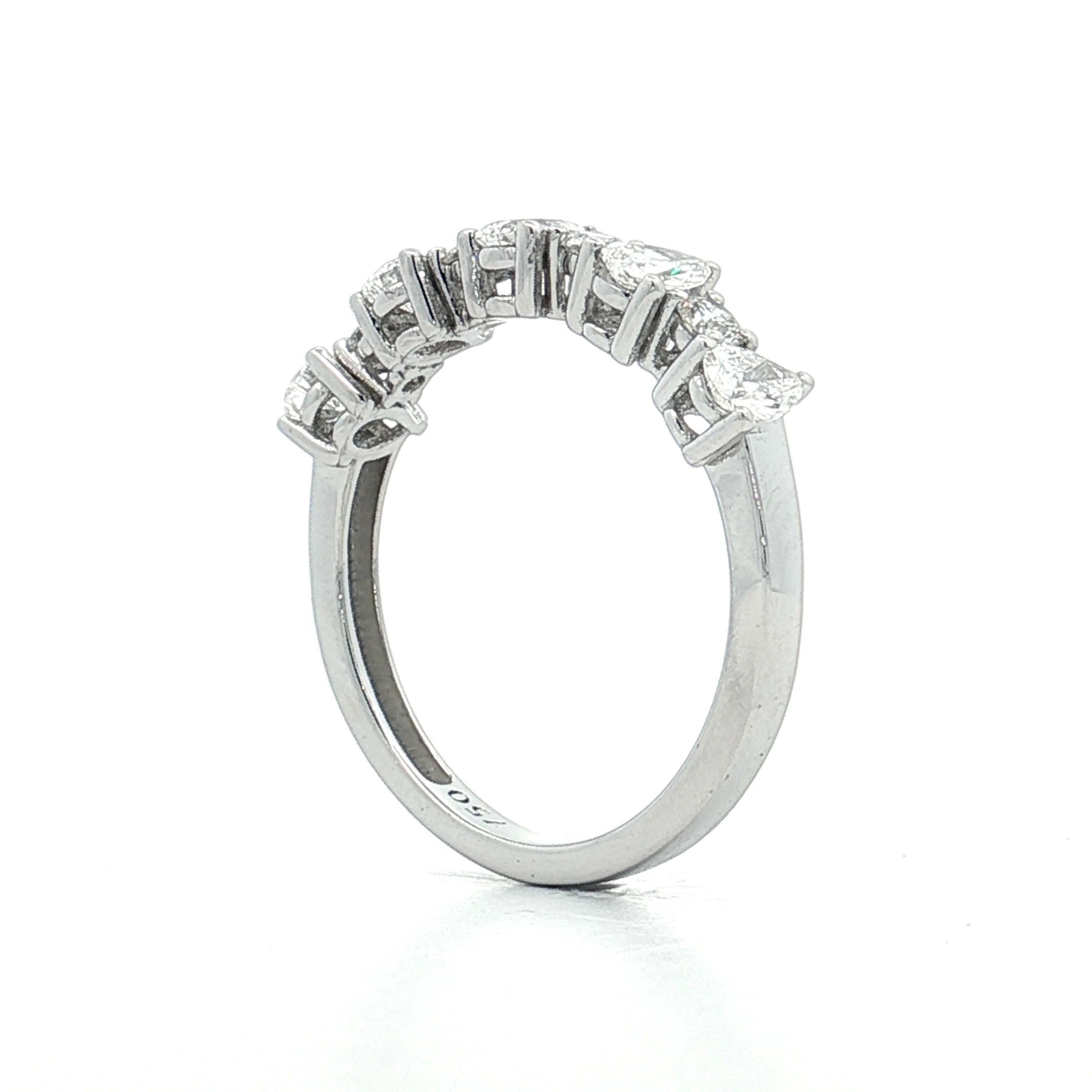 .86 Pear & Round Diamond Wedding Band 18k - Image 5