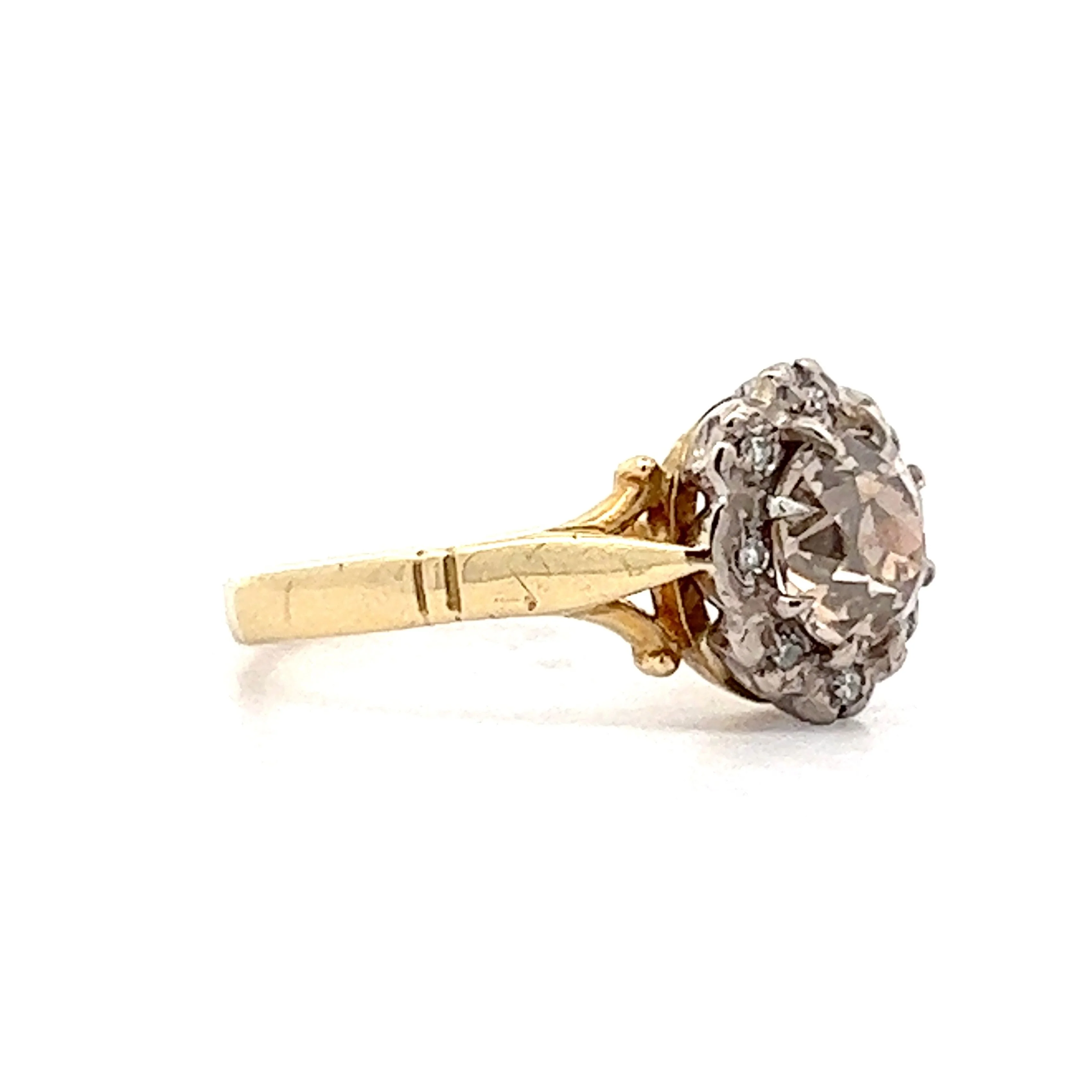.86 Victorian Cognac Diamond Engagement Ring in 18k Yellow Gold - Image 3