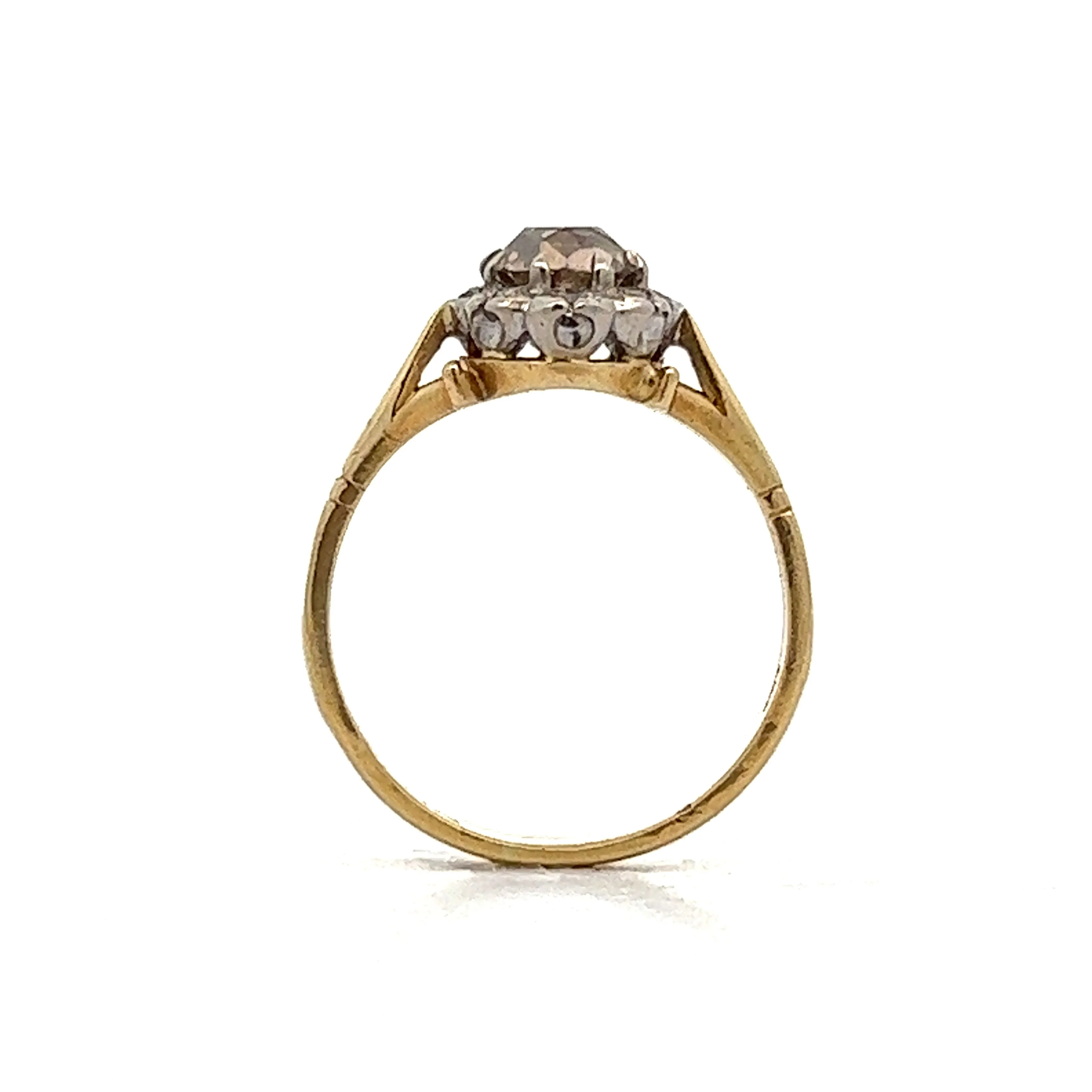 .86 Victorian Cognac Diamond Engagement Ring in 18k Yellow Gold - Image 4