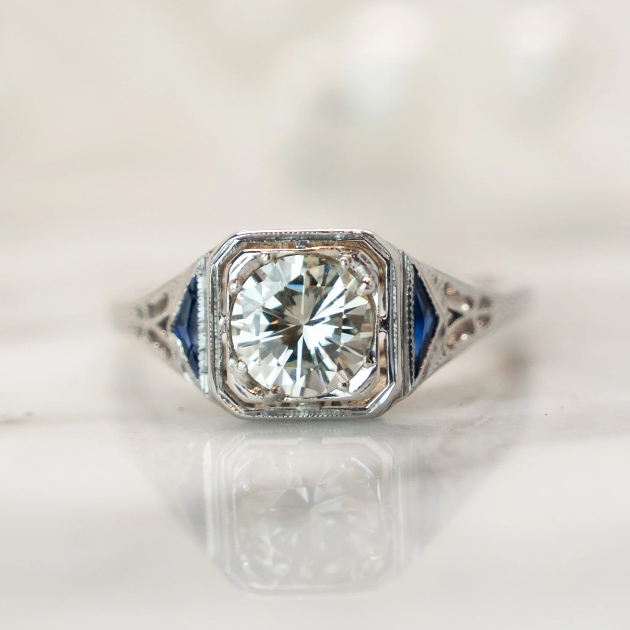 .86 Vintage Art Deco Diamond Engagement Ring - Image 6