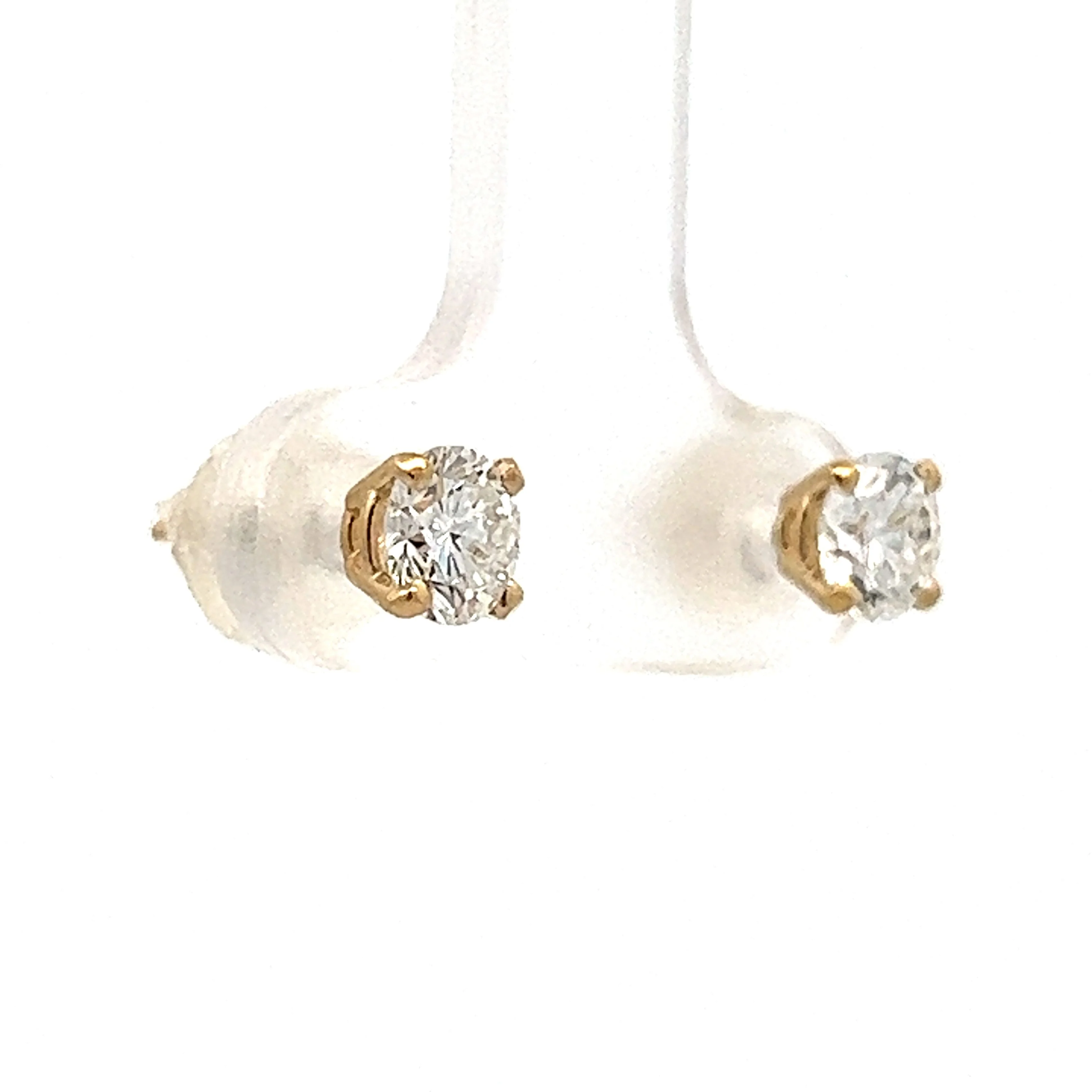 .87 Diamond Stud Earrings in 14k Yellow Gold - Image 3