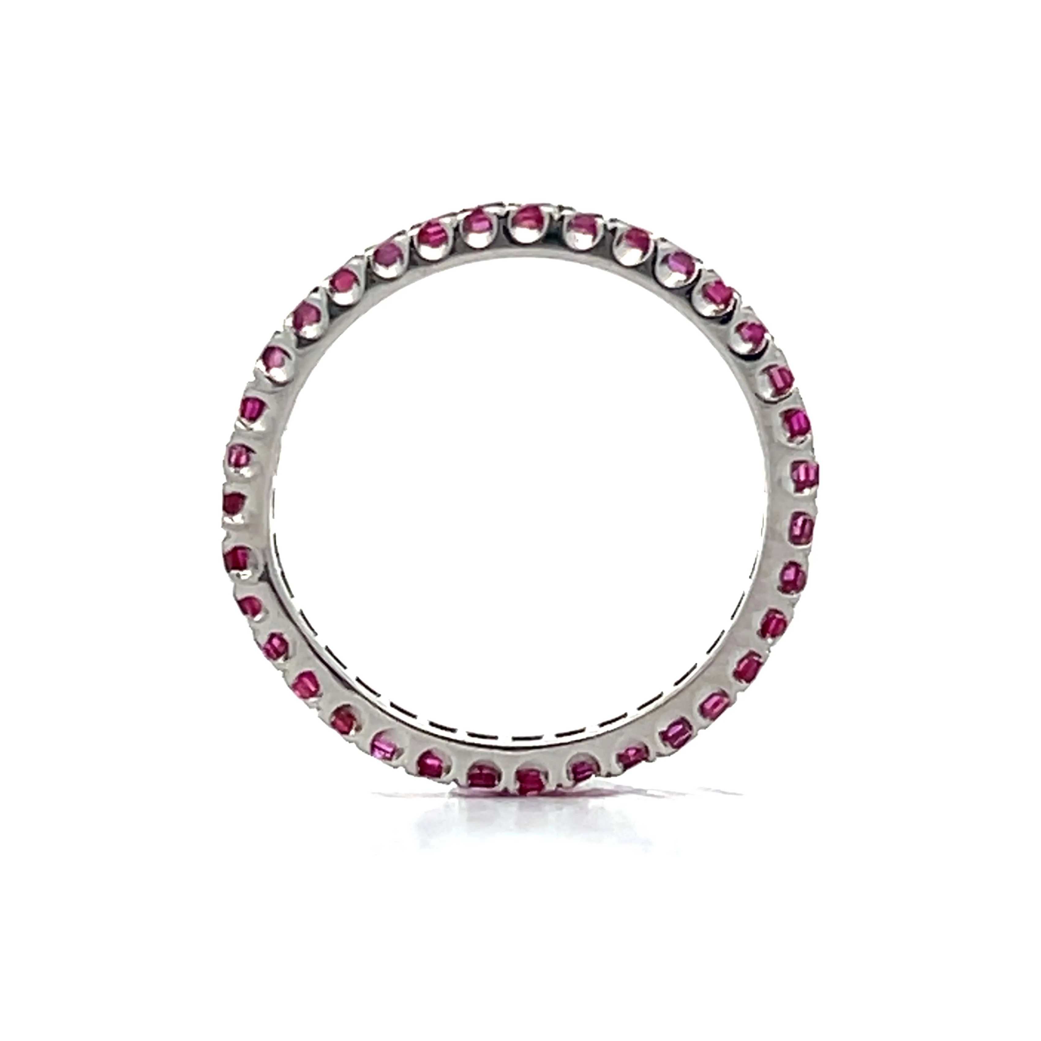 .87 Square Cut Ruby Eternity Band in 14k White Gold - Image 4
