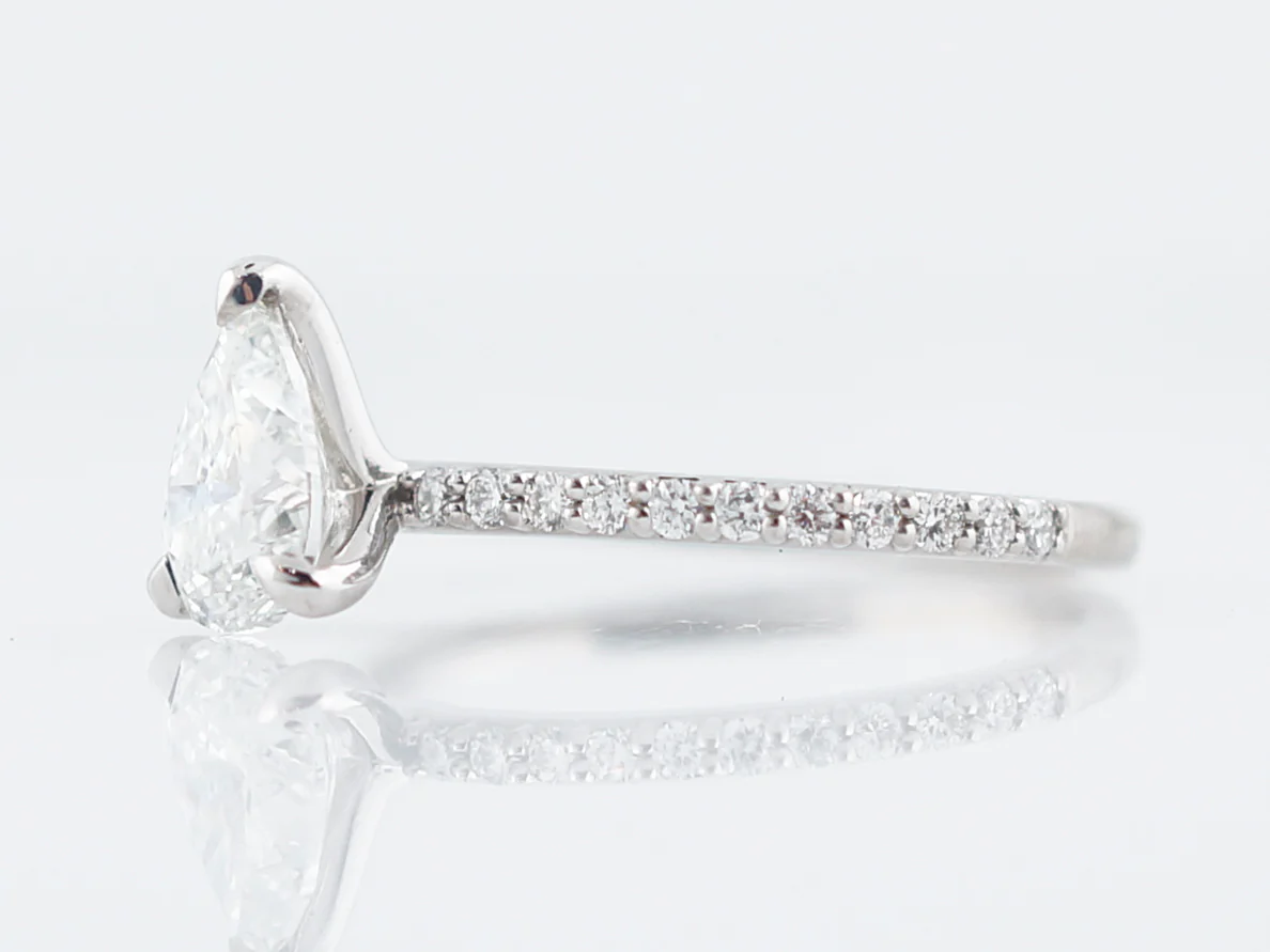 .88 Carat Pear Diamond Solitaire Engagement Ring 14k - Image 2