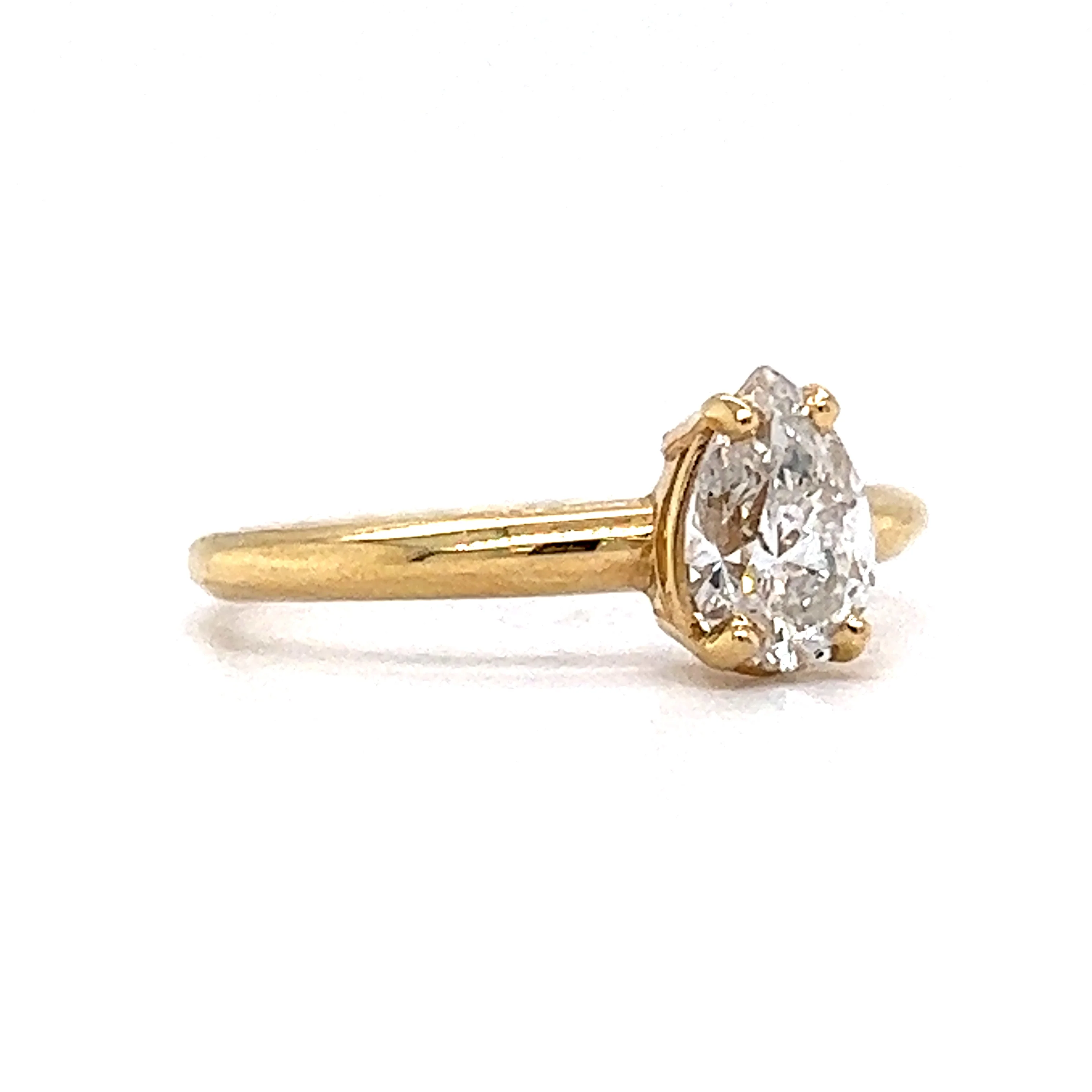 .88 Pear Cut Solitaire GIA Diamond Engagement Ring in 14k - Image 3