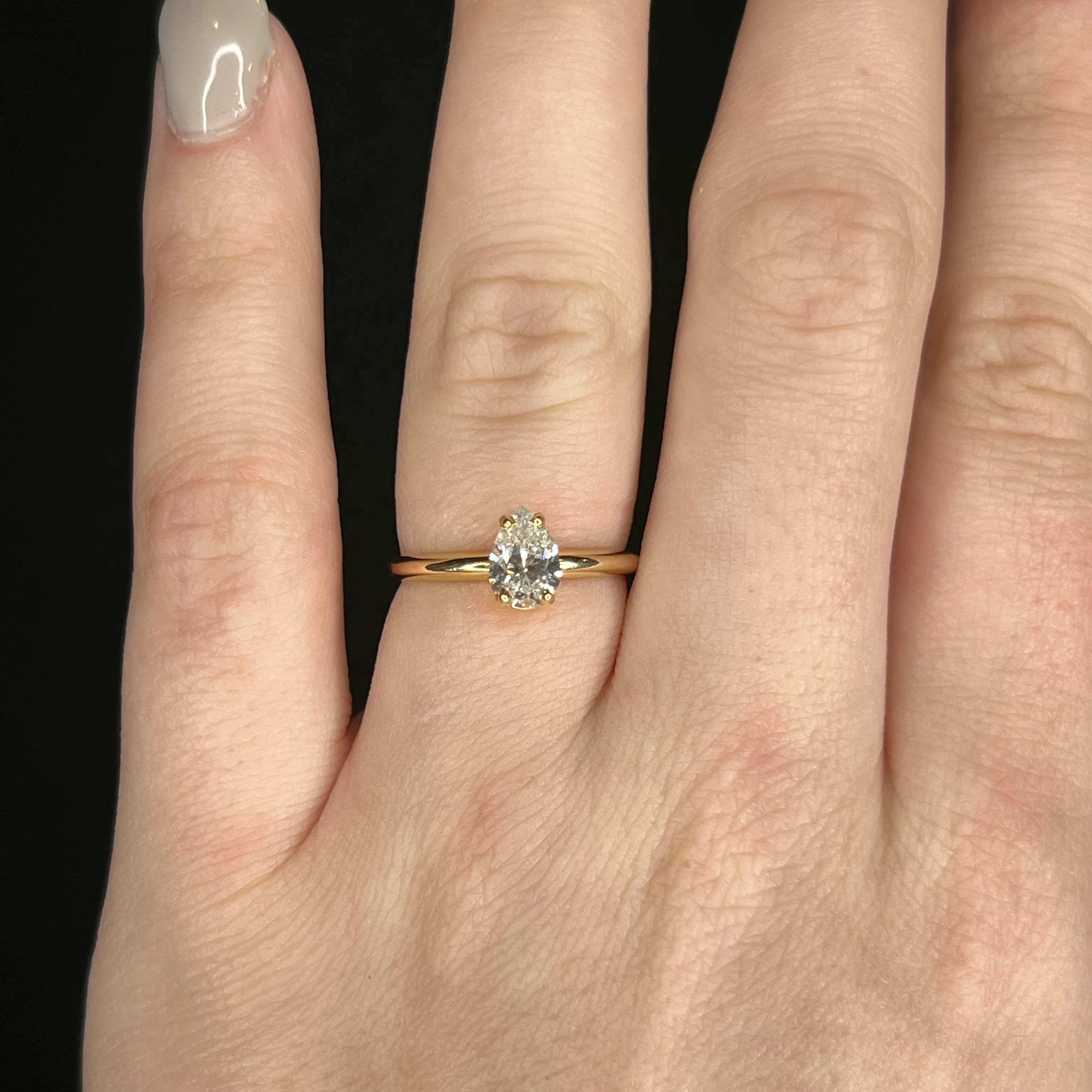 .88 Pear Cut Solitaire GIA Diamond Engagement Ring in 14k - Image 6