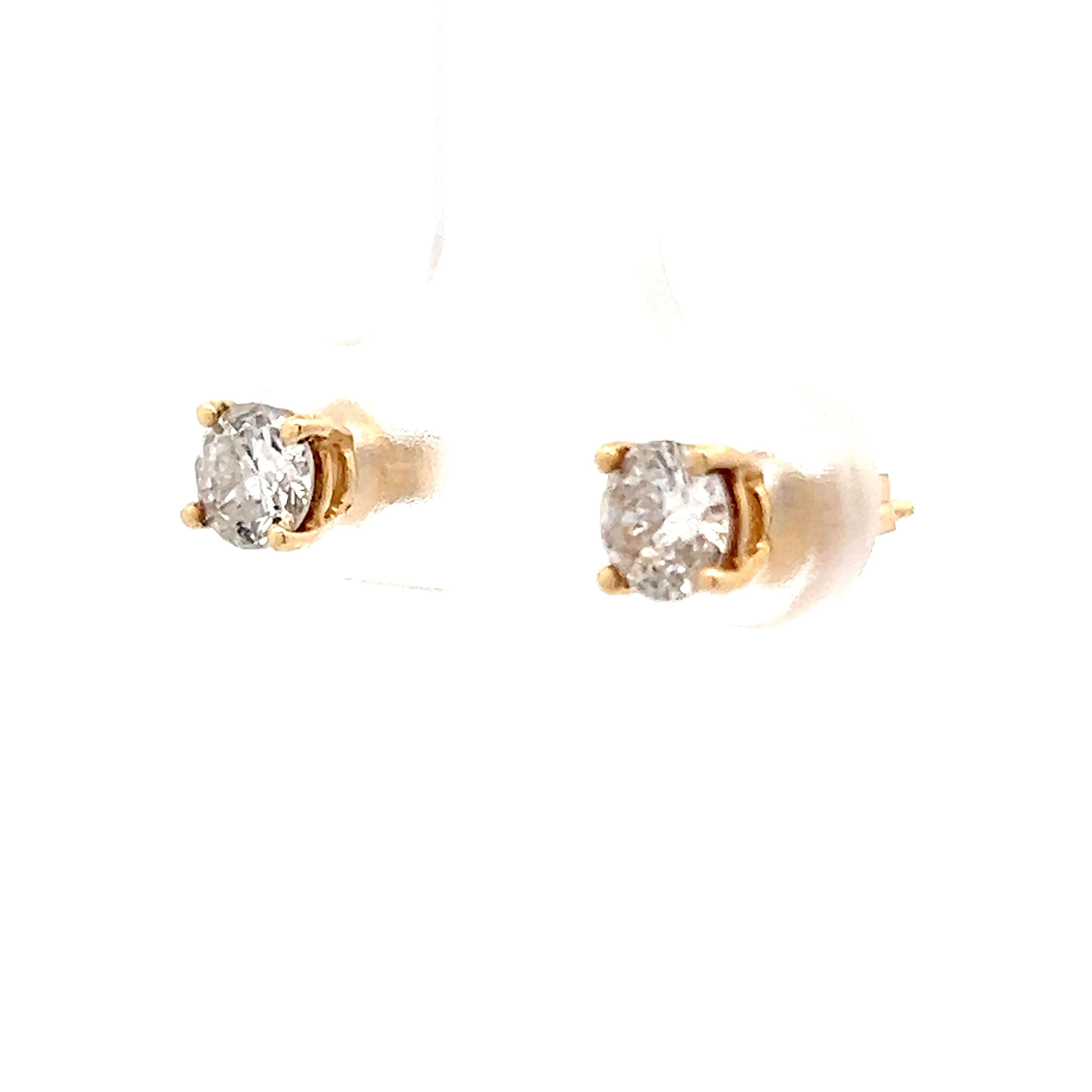 .88 Round Brilliant Diamond Stud Earrings in 14k - Image 2
