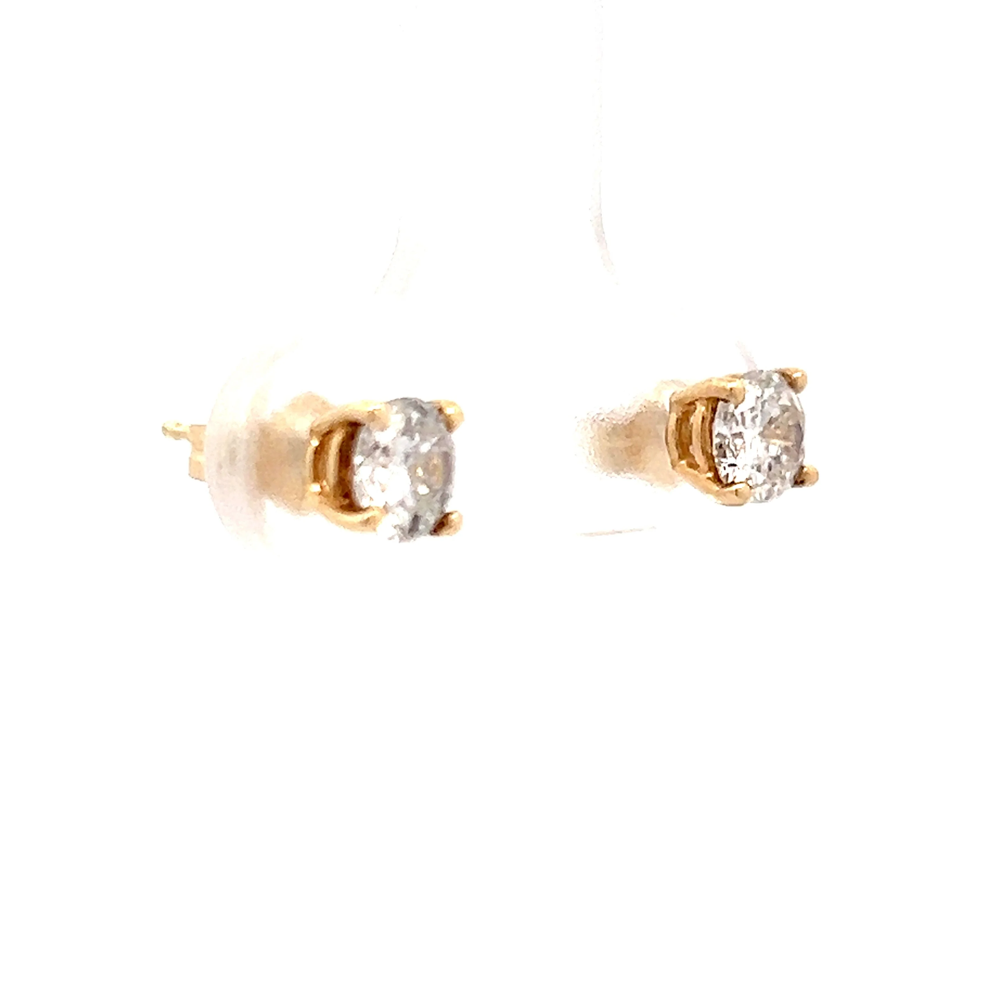 .88 Round Brilliant Diamond Stud Earrings in 14k - Image 3