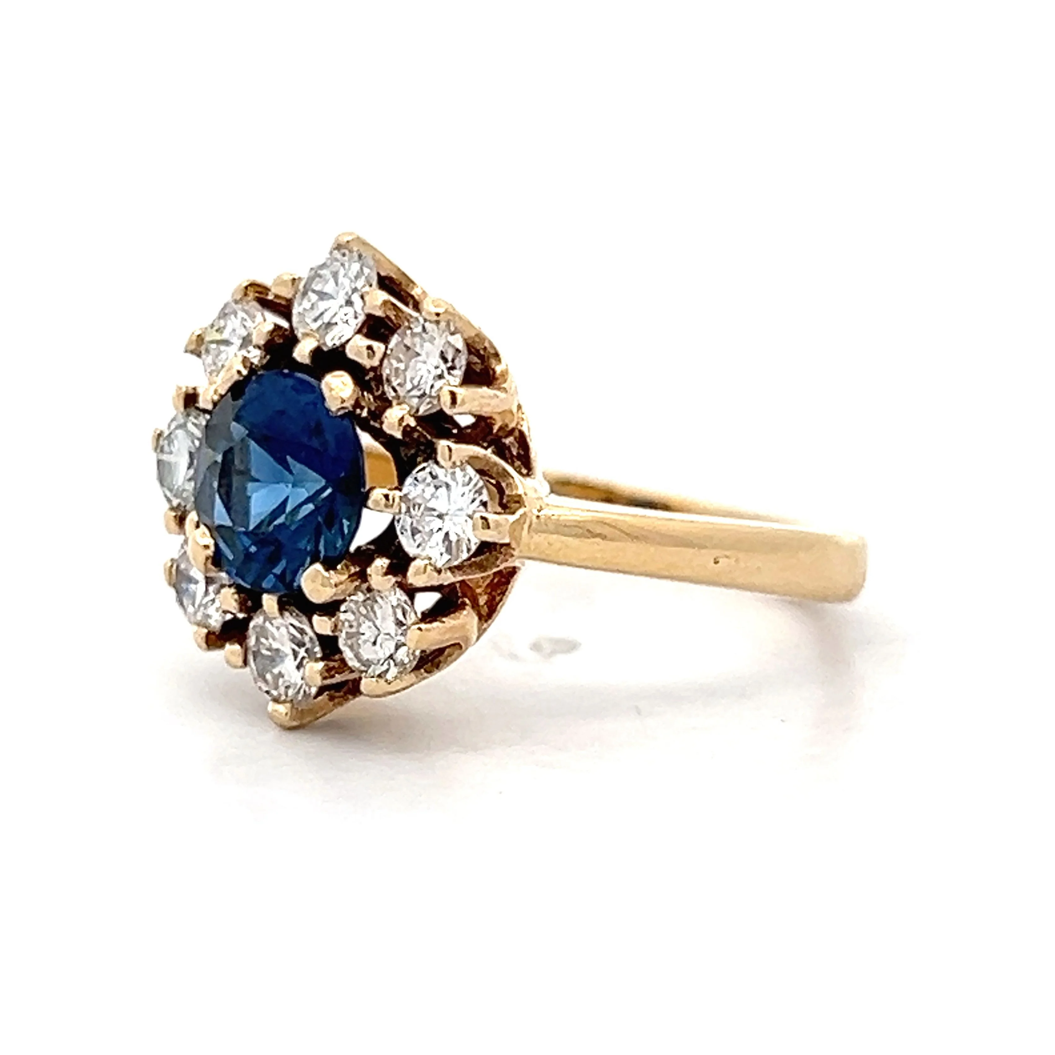 .88 Sapphire & Diamond Cocktail Ring in 14k - Image 2
