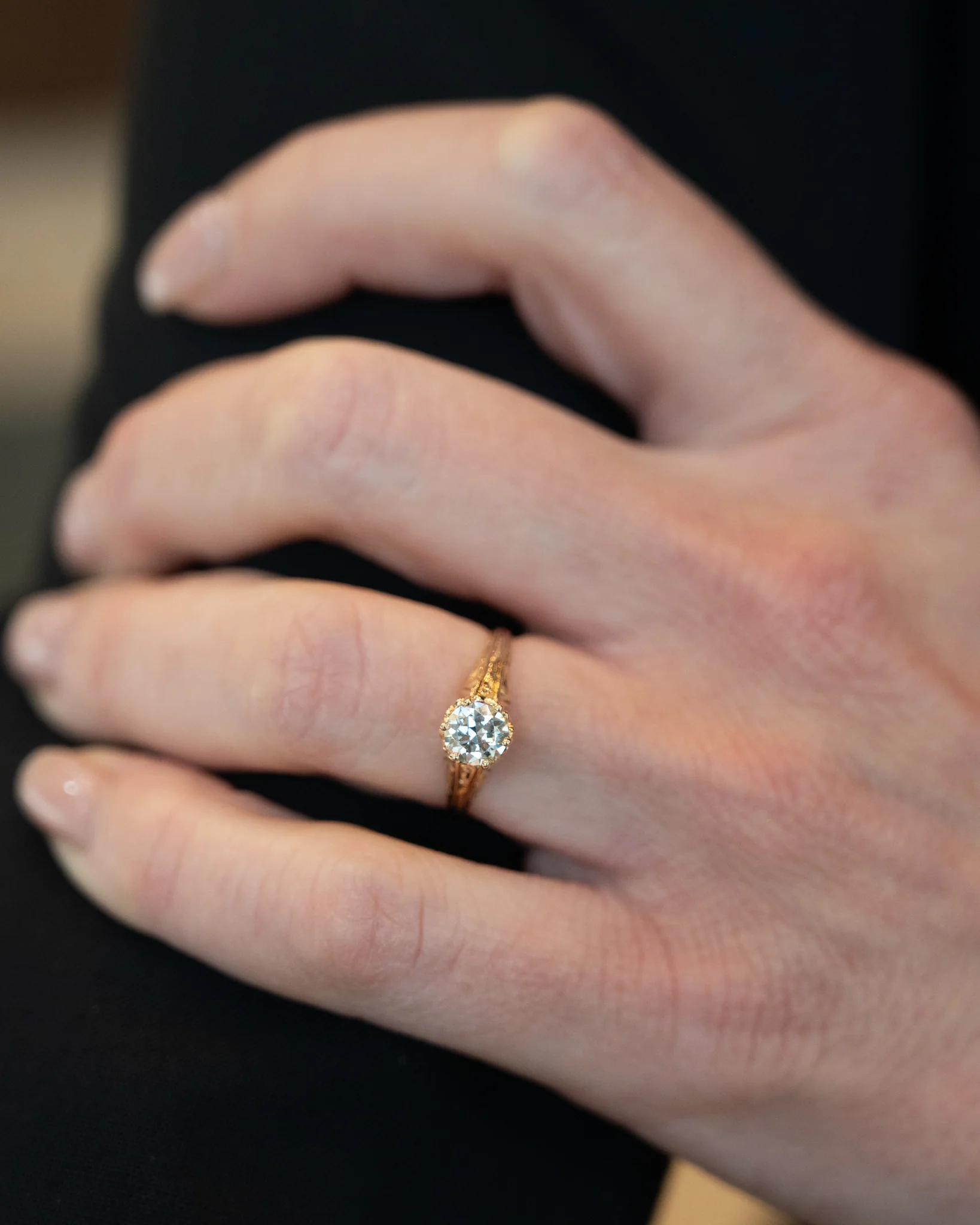 .88 Victorian Old European Diamond Engagement Ring 10k - Image 8