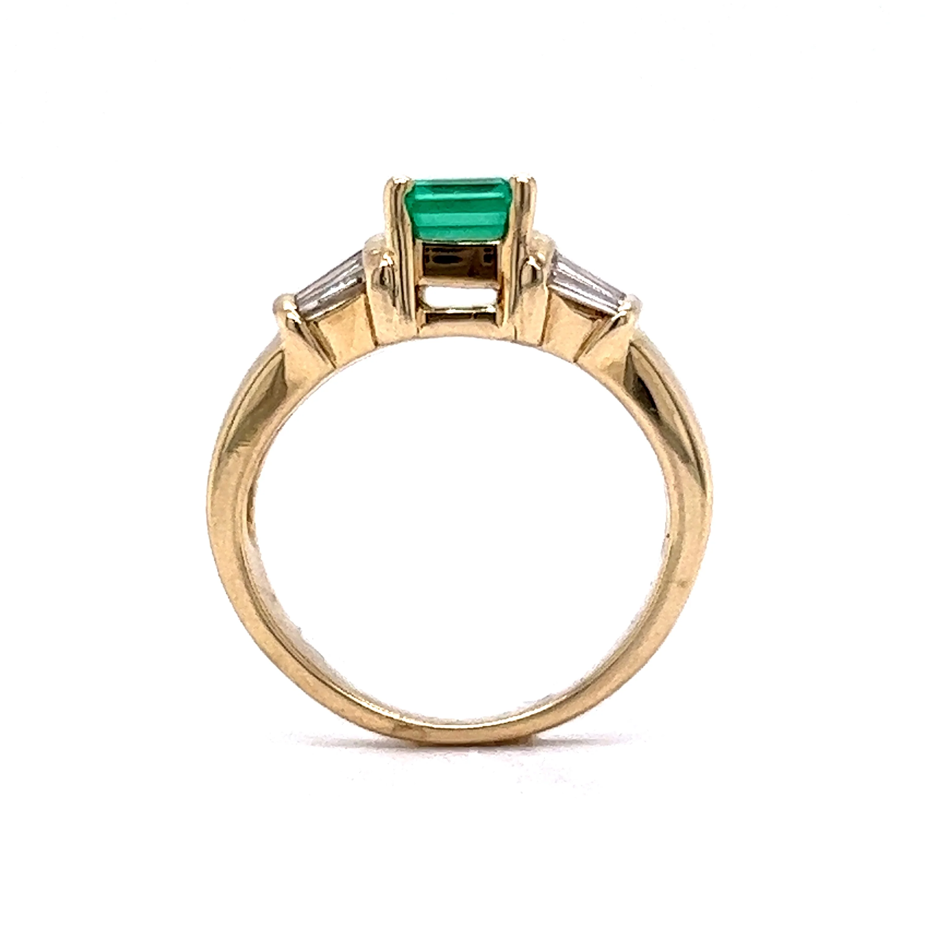 .88 Emerald & Diamond Engagement Ring in 14k Yellow Gold - Image 4