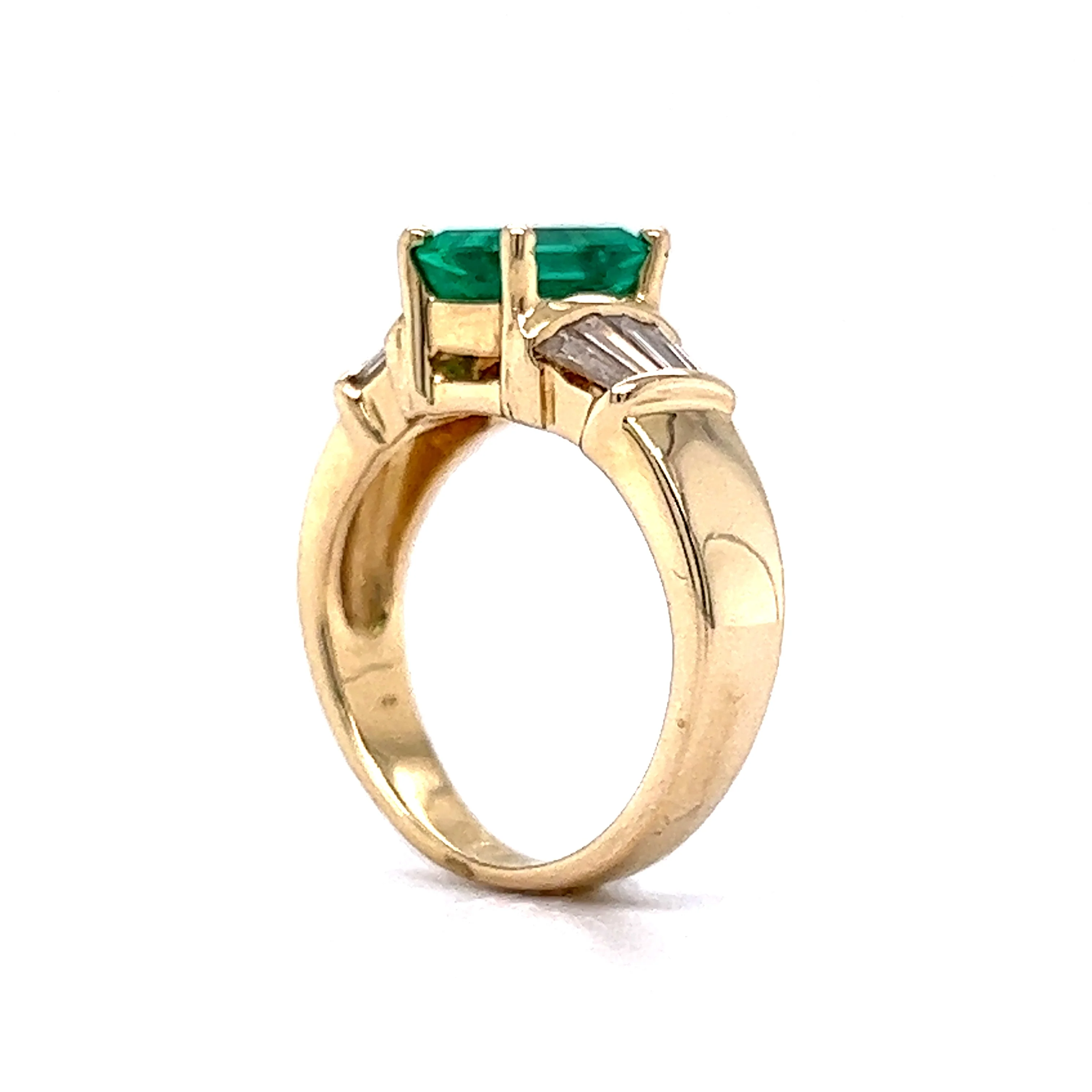 .88 Emerald & Diamond Engagement Ring in 14k Yellow Gold - Image 5