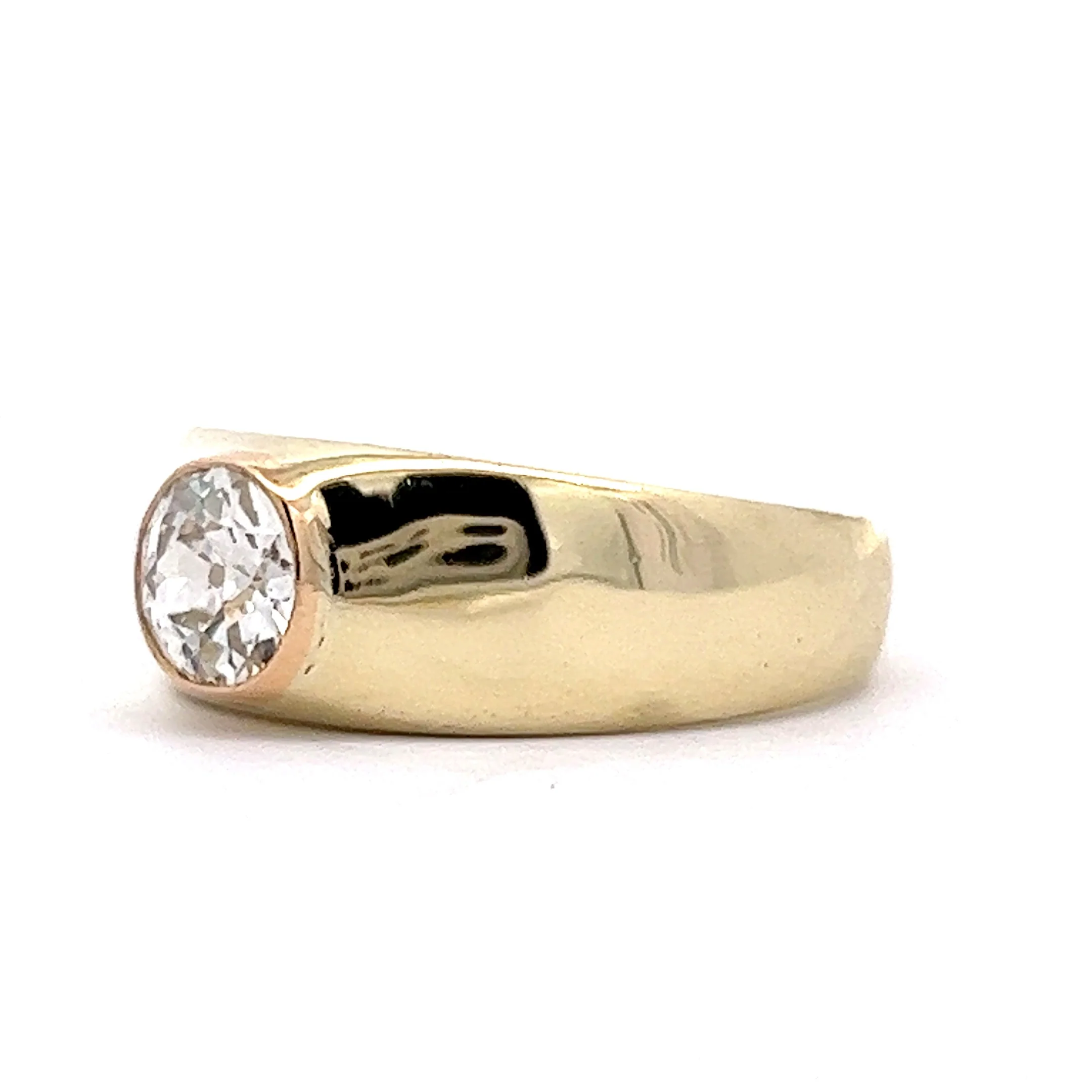 .88 Art Deco European Diamond Engagement Ring in 14k Yellow Gold - Image 2