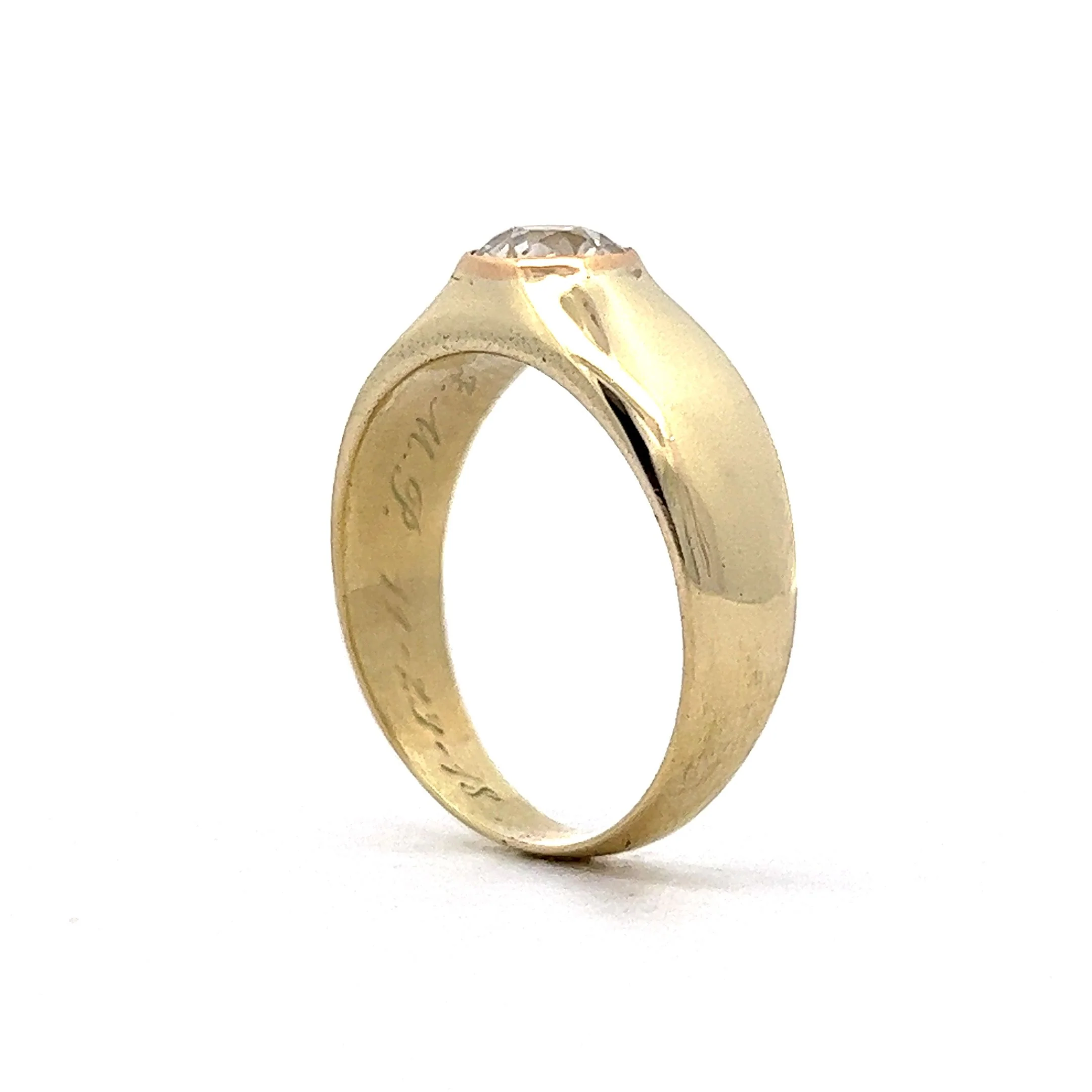 .88 Art Deco European Diamond Engagement Ring in 14k Yellow Gold - Image 5