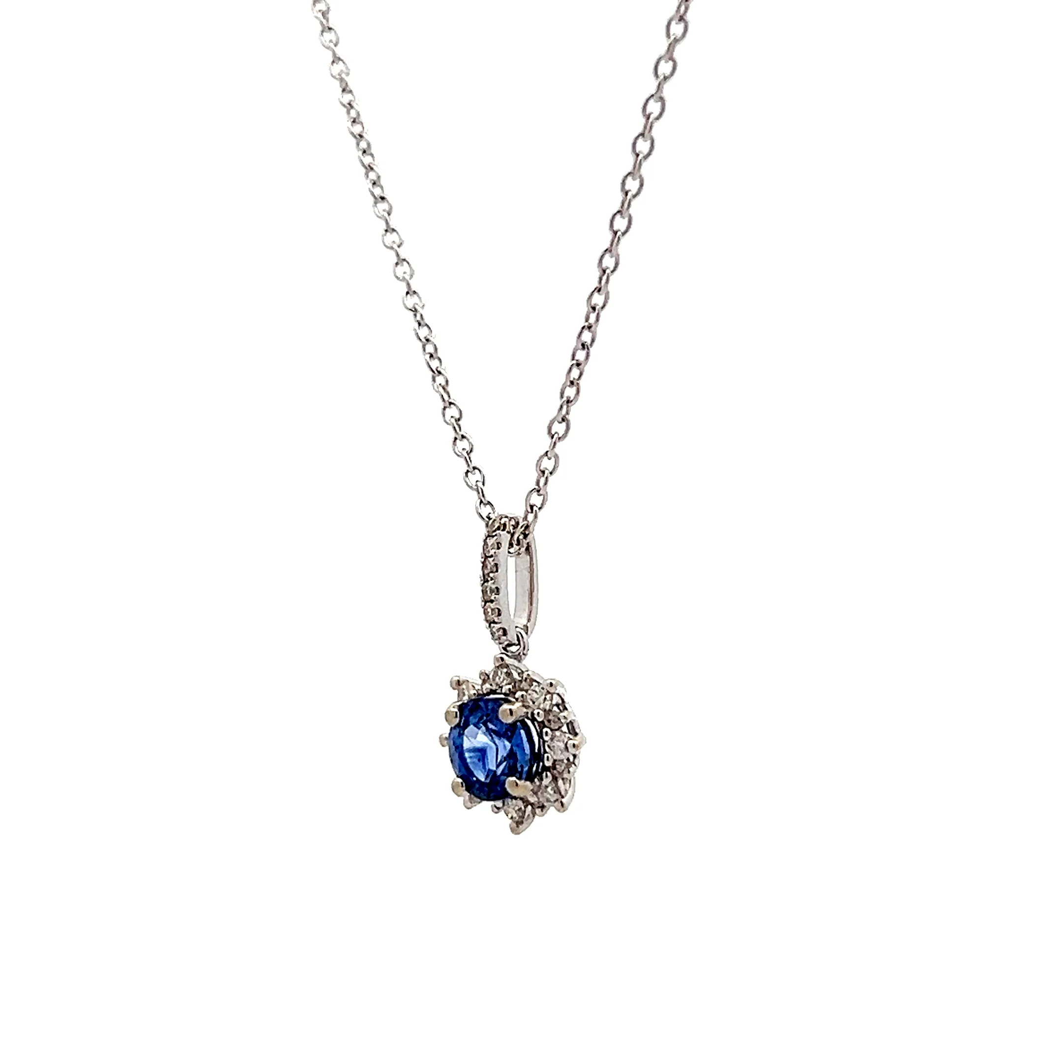 .89 Sapphire & Diamond Pendant Necklace in 14k - Image 2