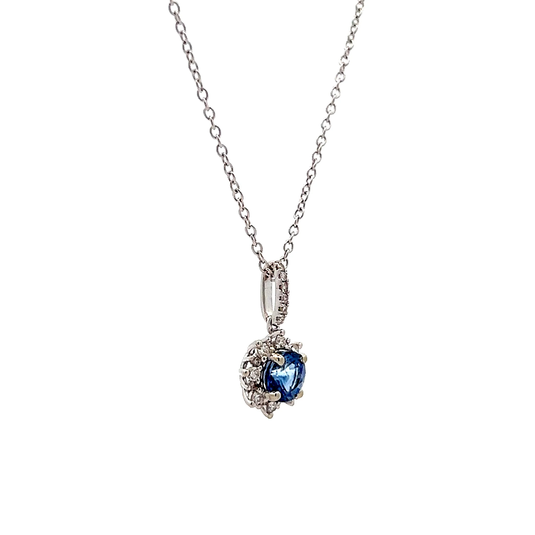 .89 Sapphire & Diamond Pendant Necklace in 14k - Image 3