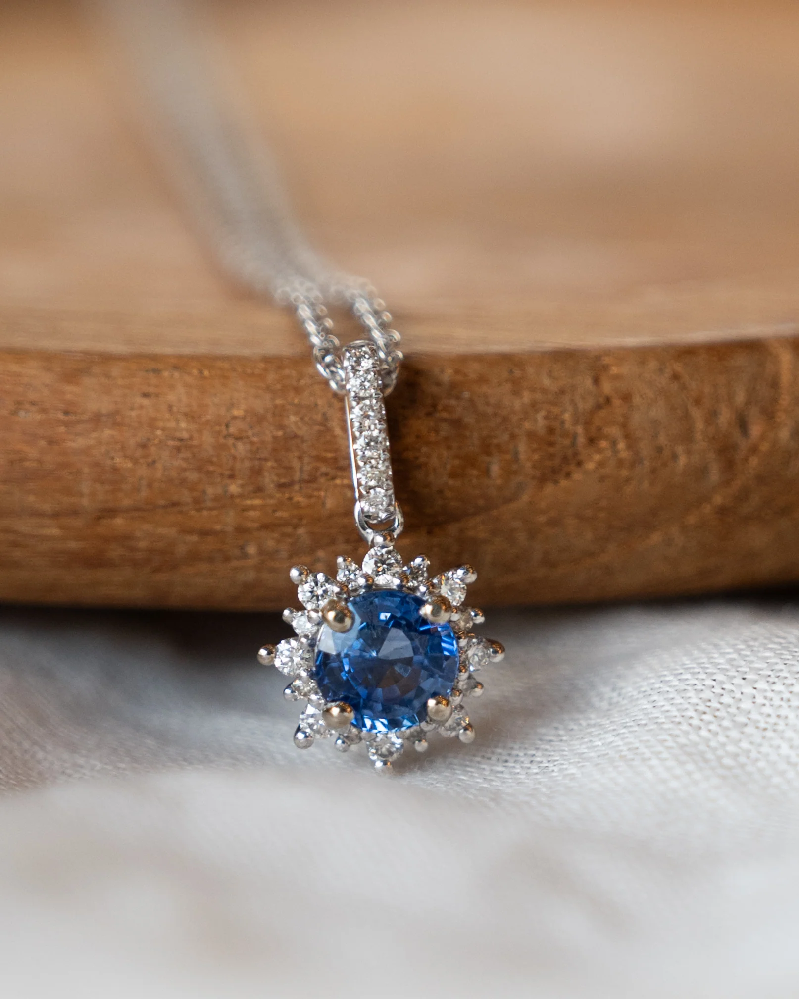 .89 Sapphire & Diamond Pendant Necklace in 14k - Image 5