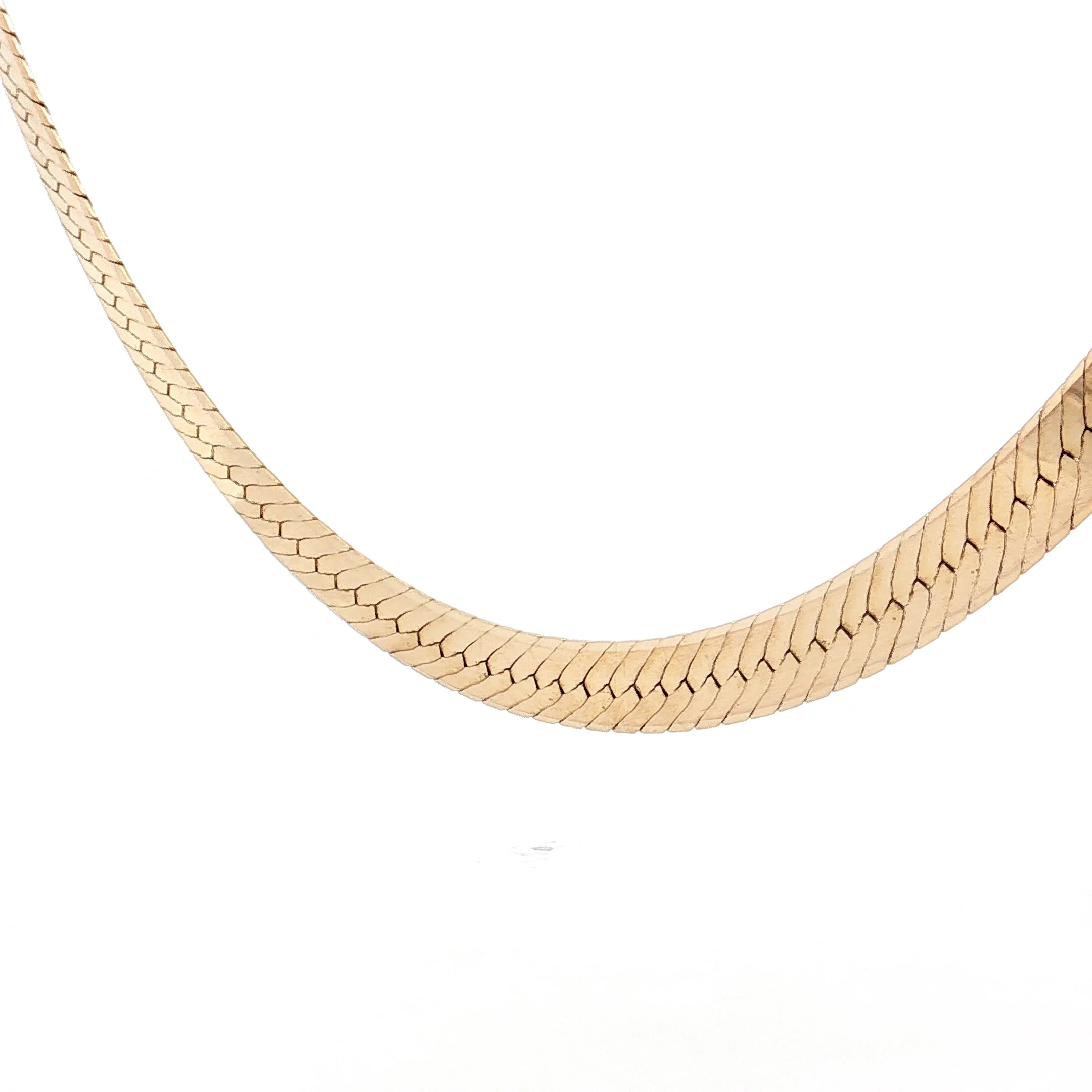 8mm Herringbone Collar Necklace in 14k Yellow Gold - Image 2