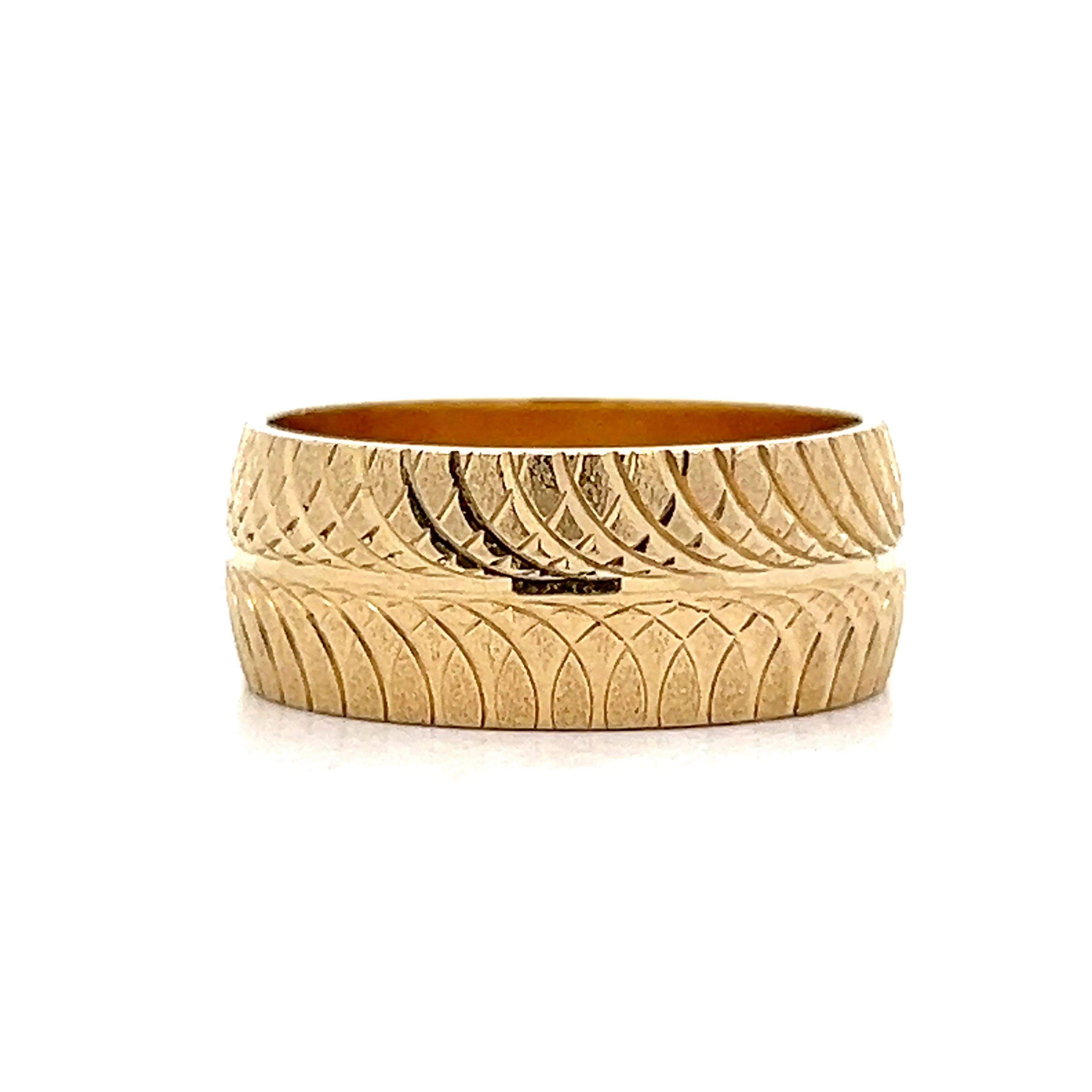 8mm Men's Double Swirl Band in 14k Yellow Gold - Image 2