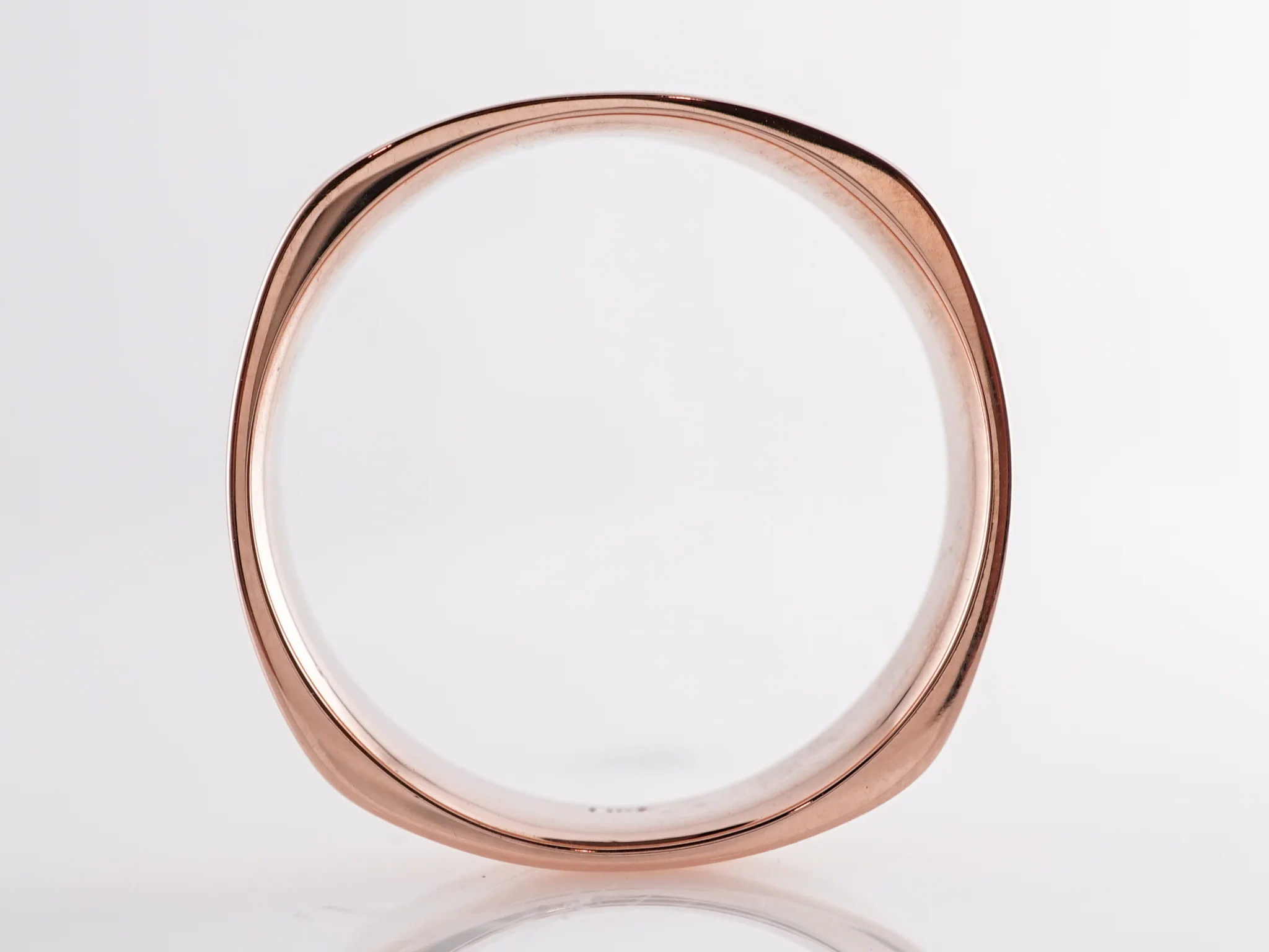 8mm Square Edge Men's Wedding Band in 14k Rose Gold - Image 3