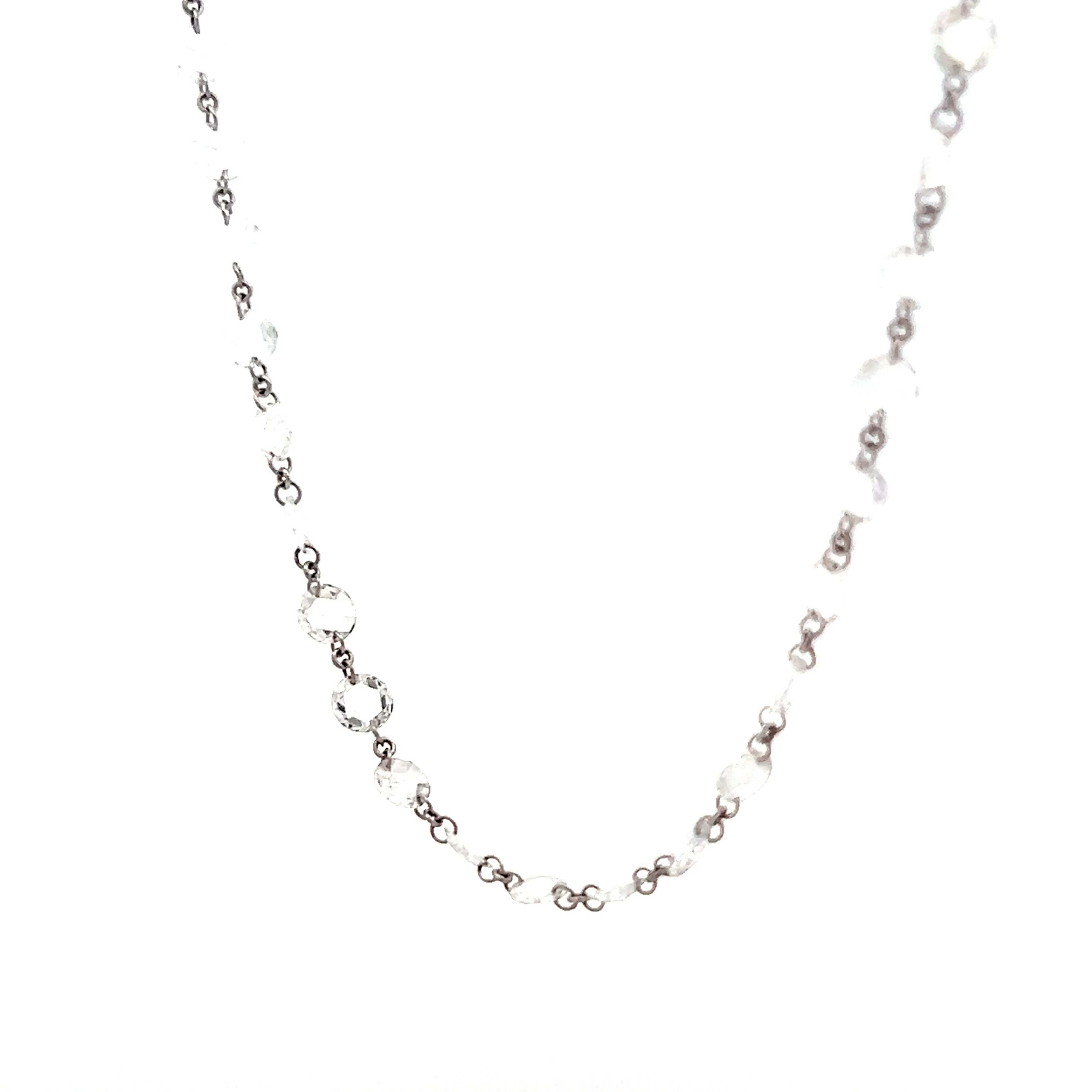 9.00 Rose Cut Diamond Necklace in 18k White Gold - Image 2