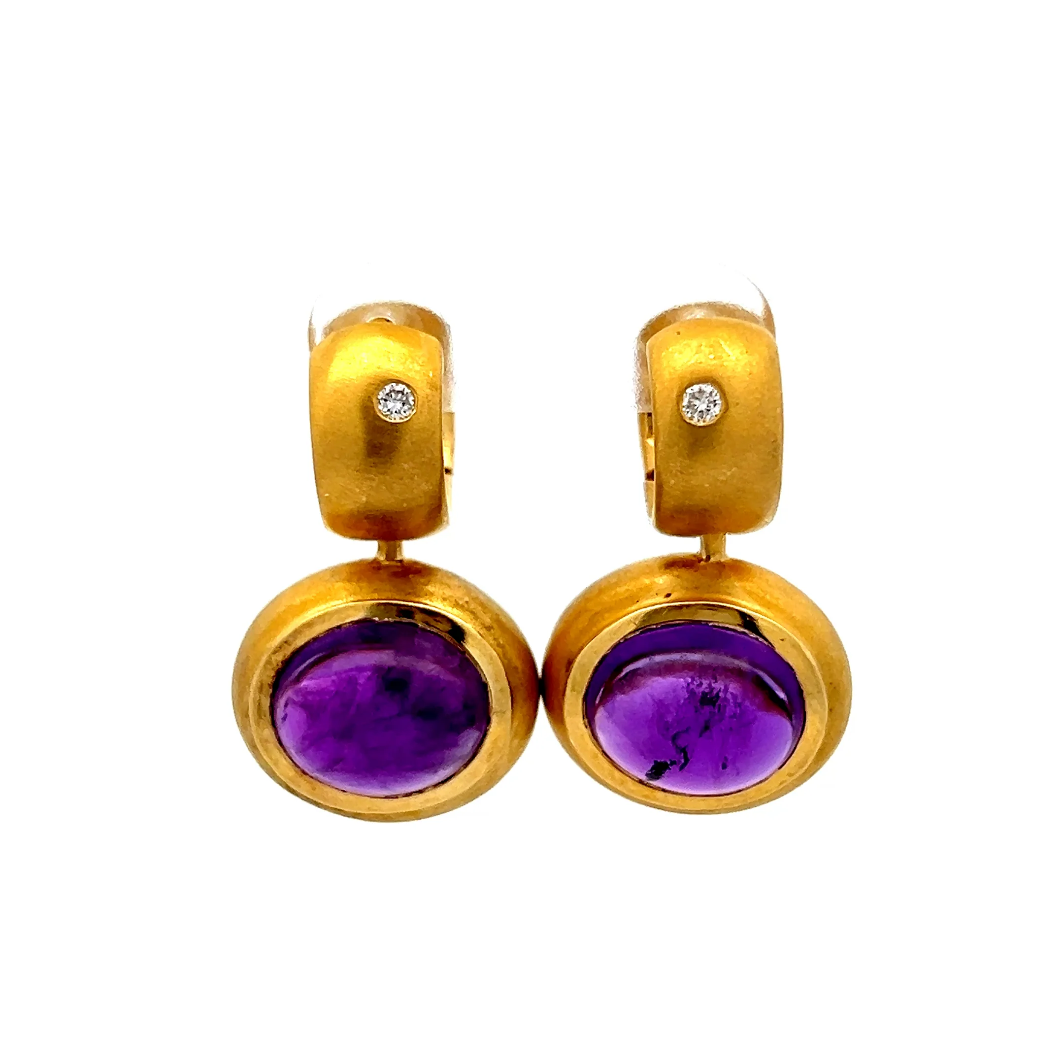 9.40 H. Stern Amethyst Convertible Hoop Earrings 18k