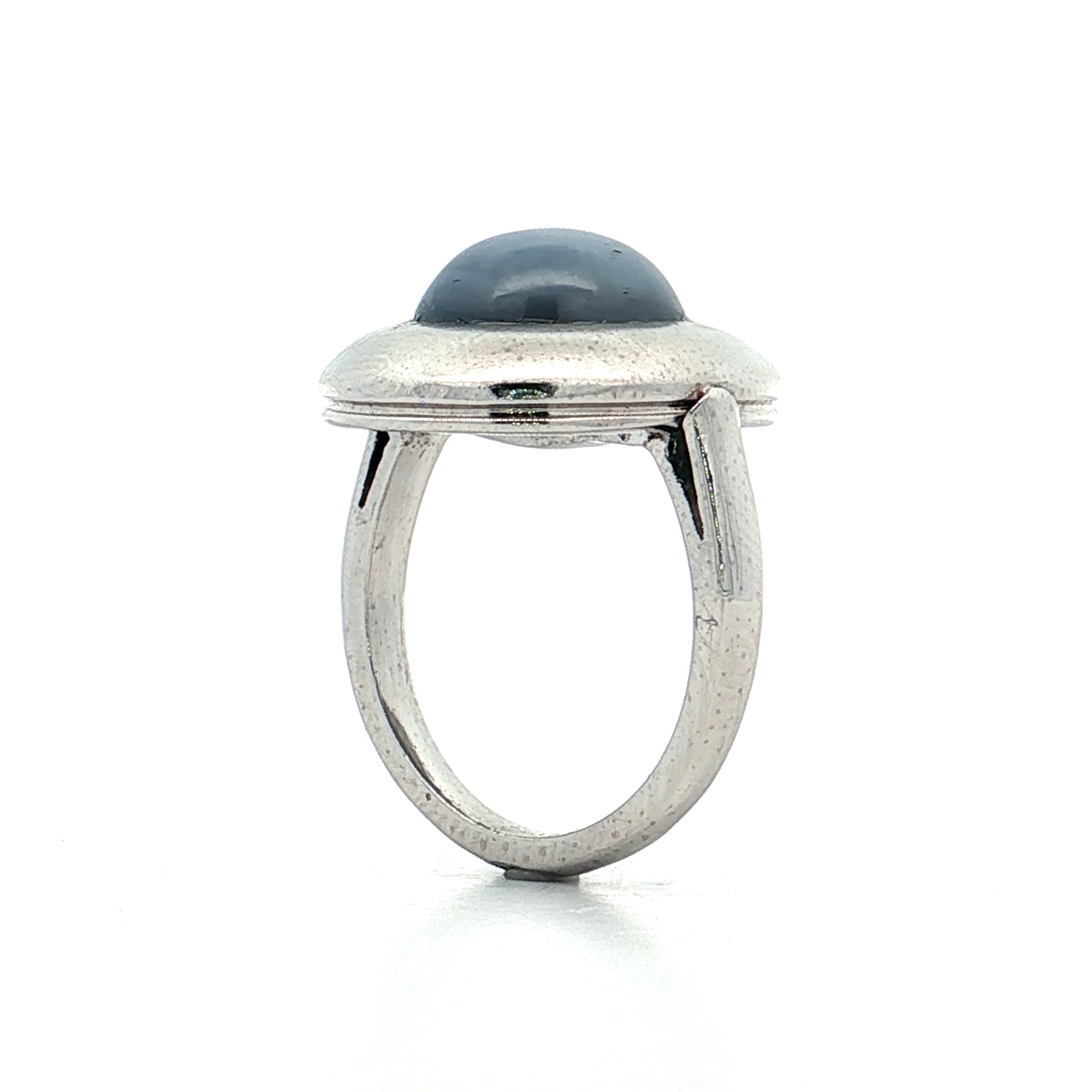 9.41 Cabochon Star Sapphire Cocktail Ring Platinum - Image 5